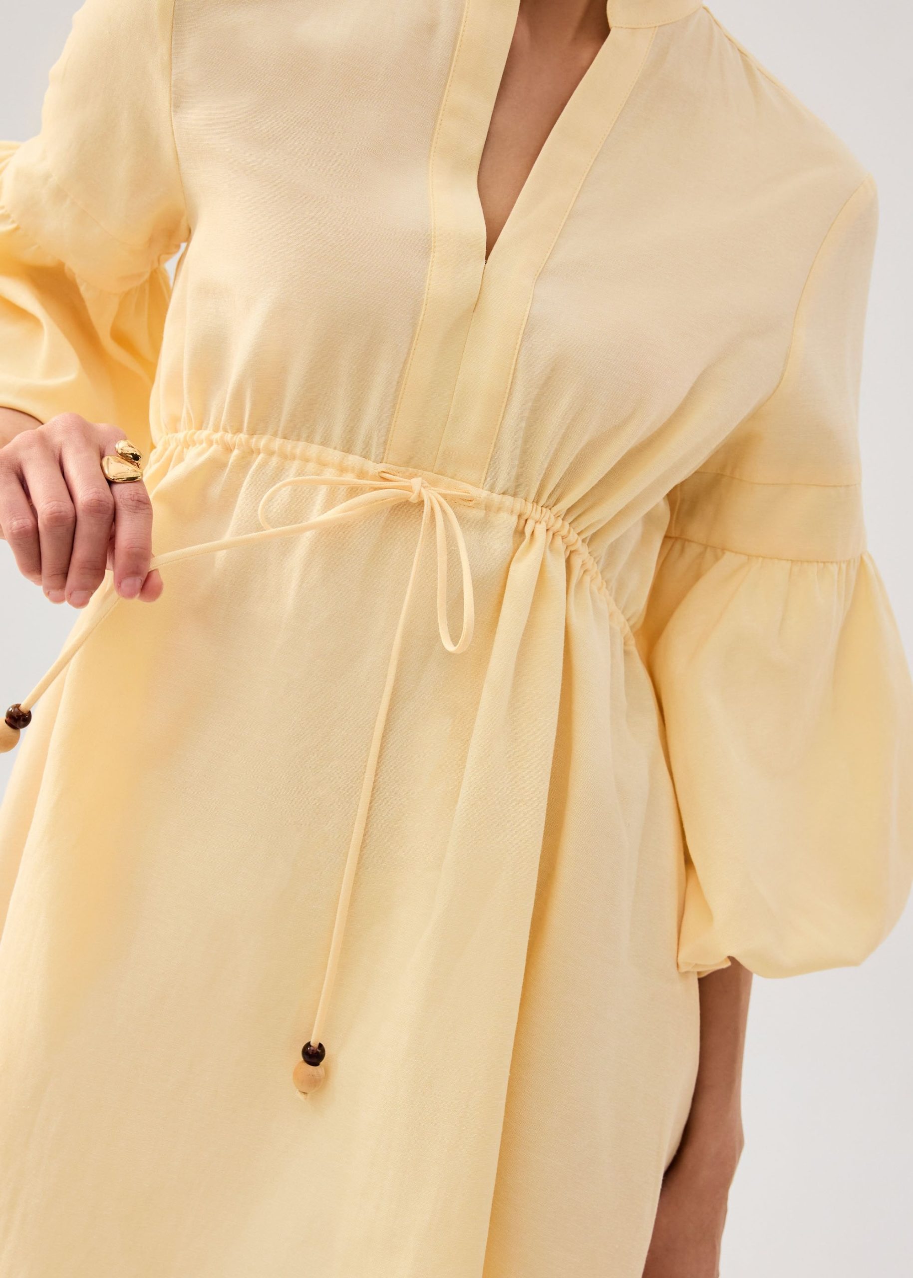 Cotton Puff Sleeve Babydoll Mini Dress - Image 11