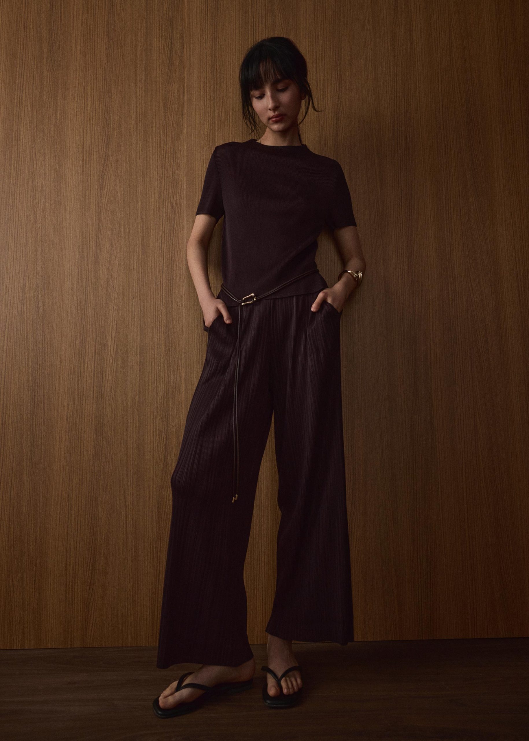 Leggy??Liv Elastic Plisse Straight Leg Pants - Image 5