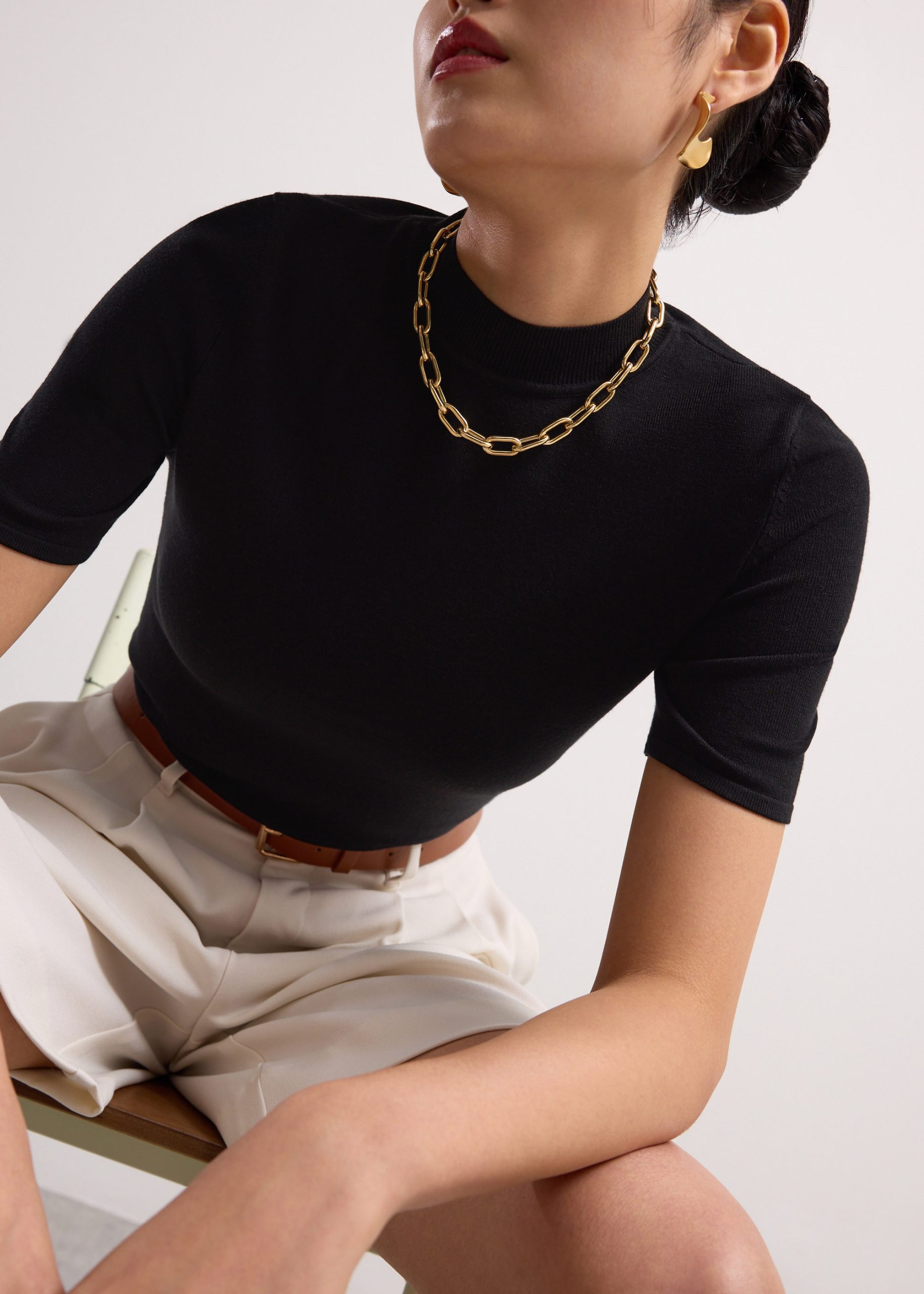Noorie Lyocell Mock Neck Fitted Top - Image 4