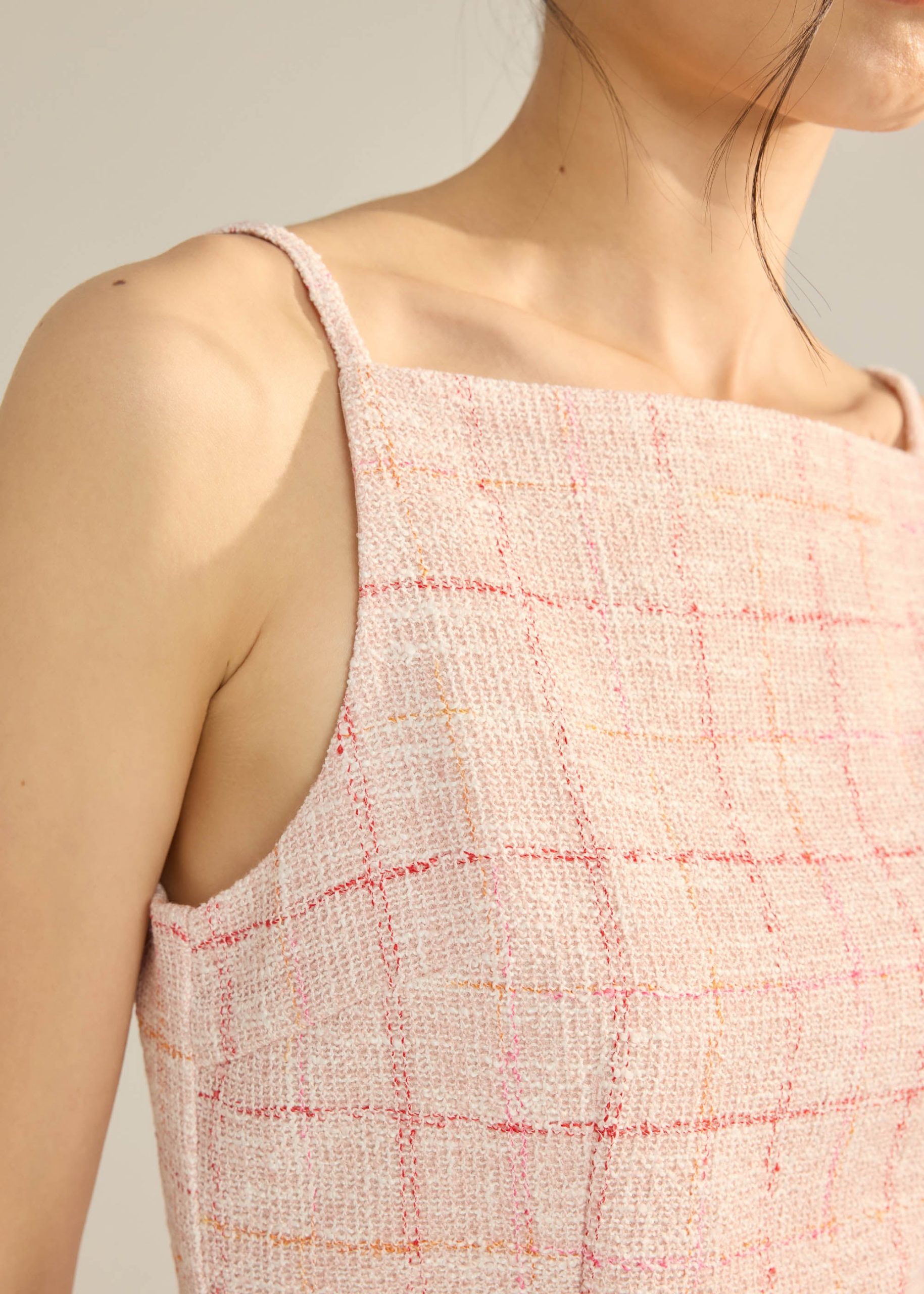 Tweed A-Line Dress With Sash - Image 12