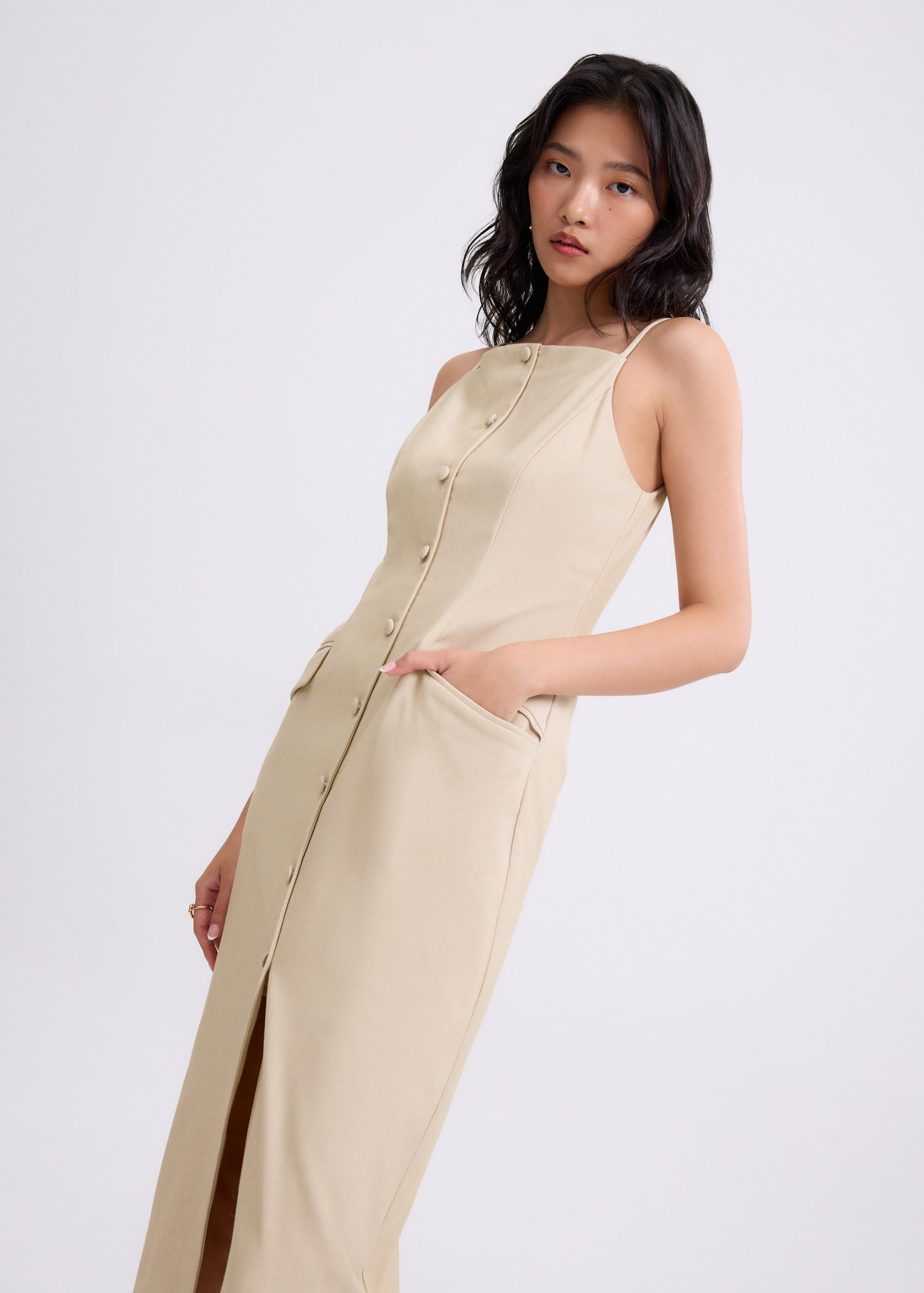 Azalea Straight Neck Column Midaxi Dress - Image 3