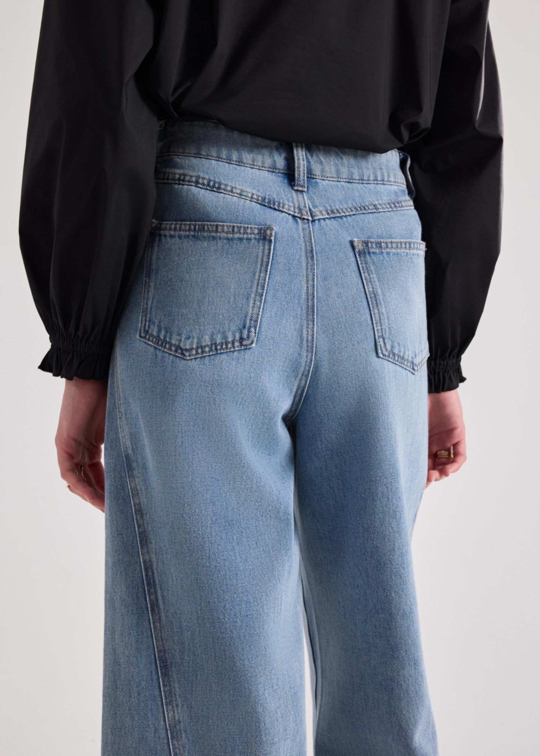 Wide Straight Leg Panelled Jeans - Image 15