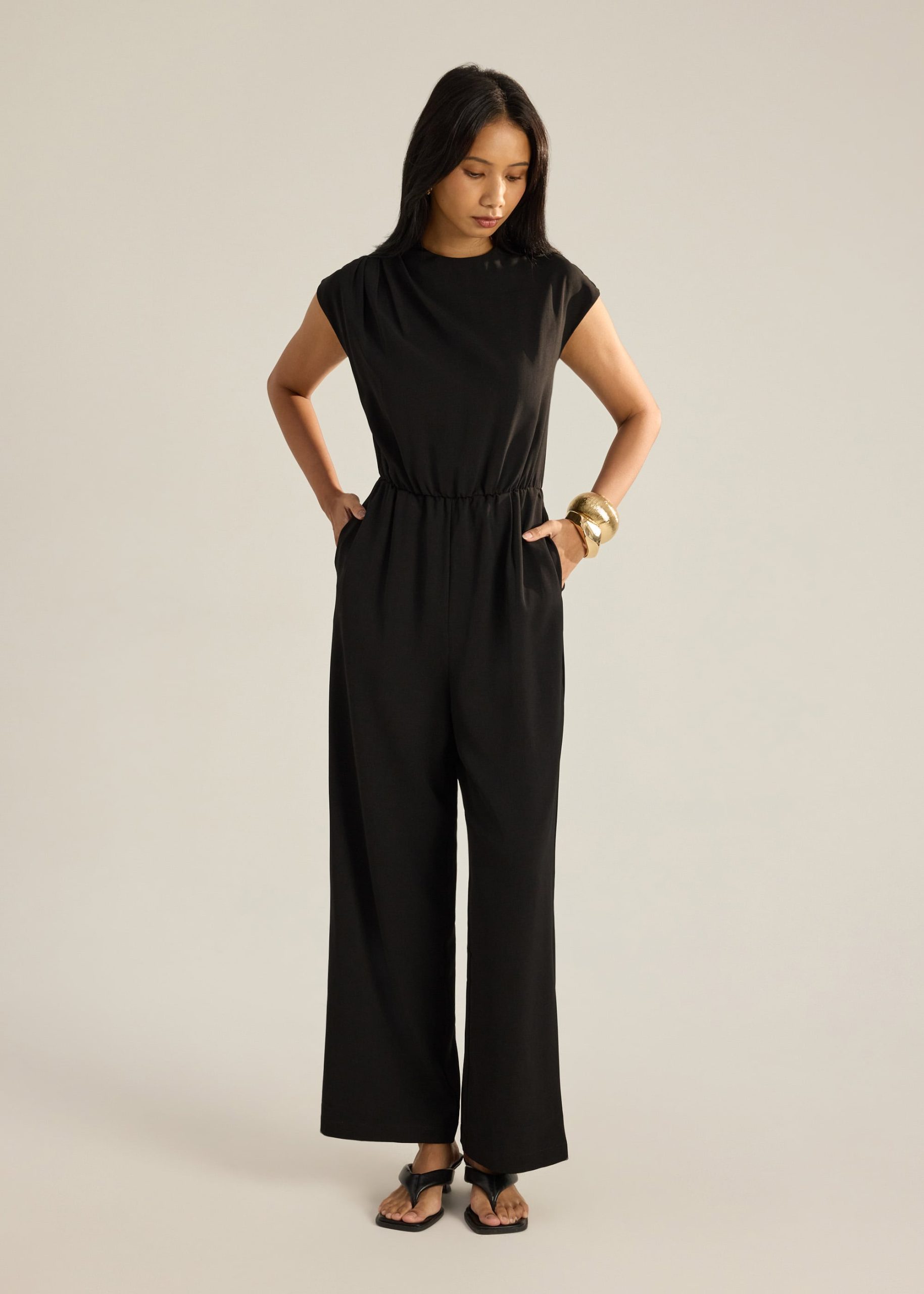 Anaz Leggy??Mock Neck Jumpsuit