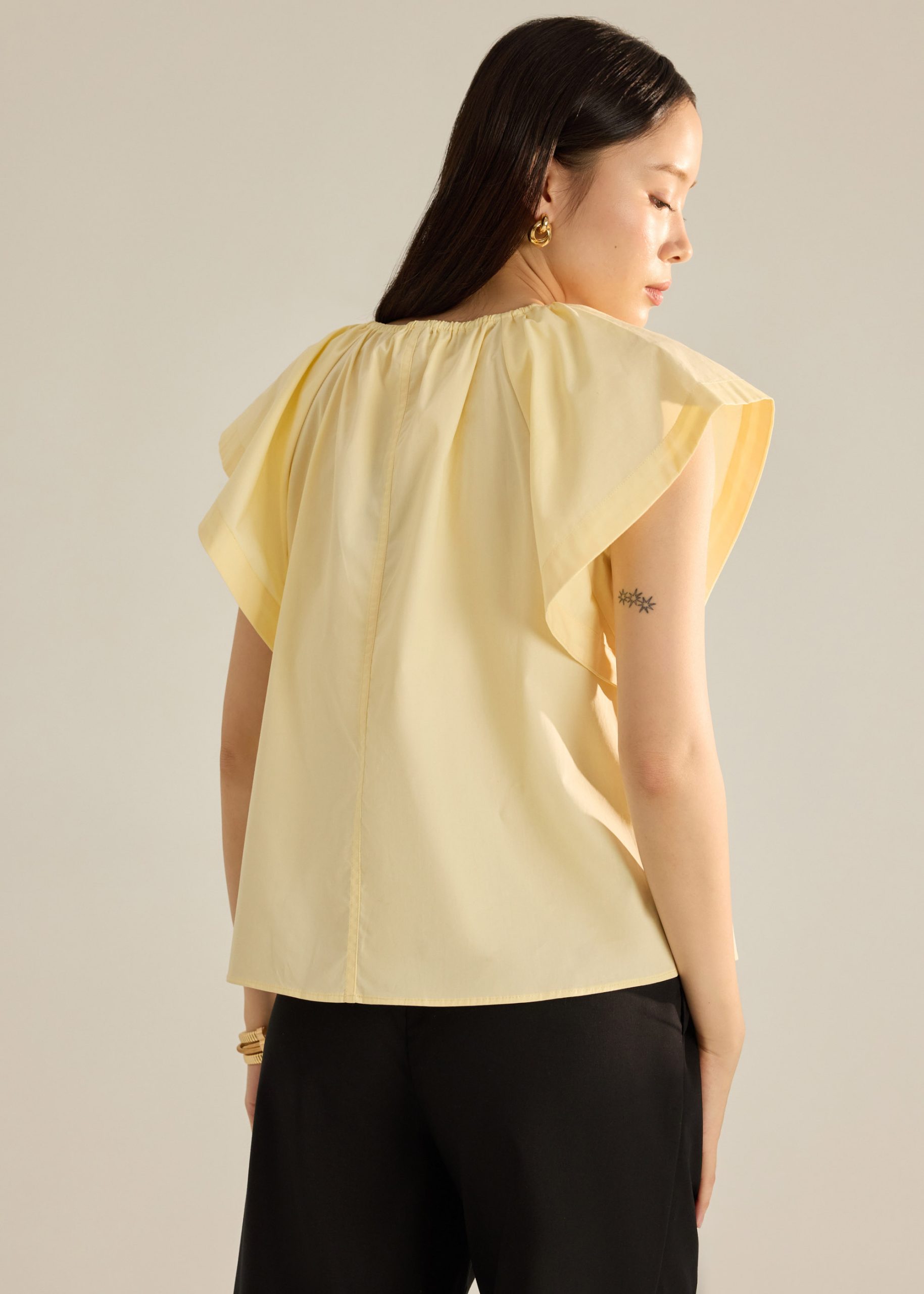 Keiko Cotton Draped Panel Top - Image 17