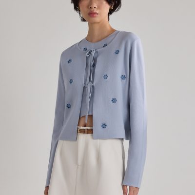 Floral Eyelet Knit Cardigan