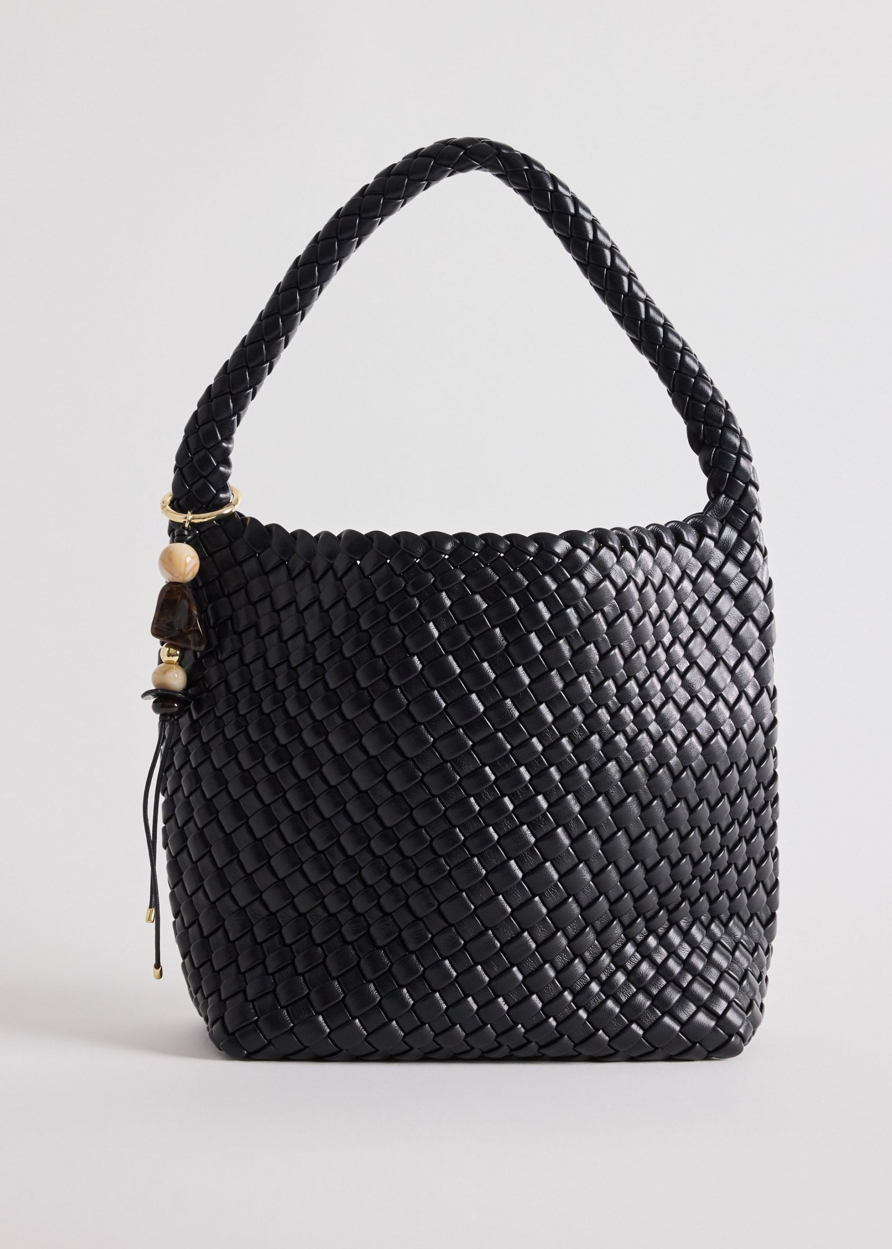 Woven Vegan Leather Hobo Bag