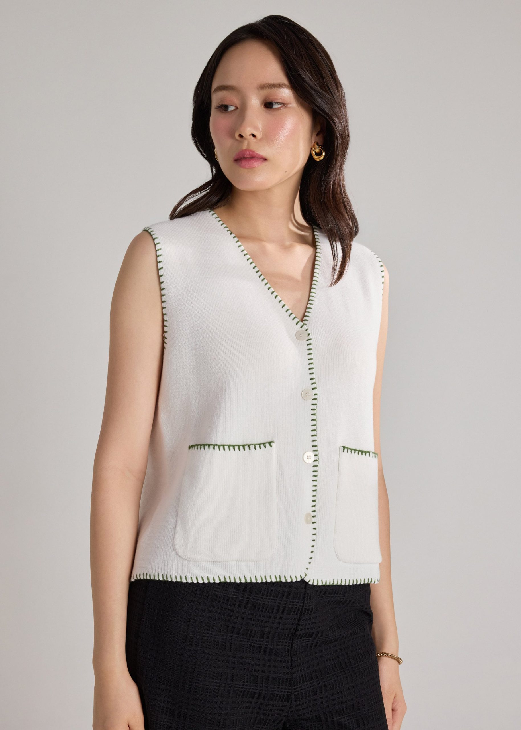 Blanket Stitch Knit Vest - Image 9