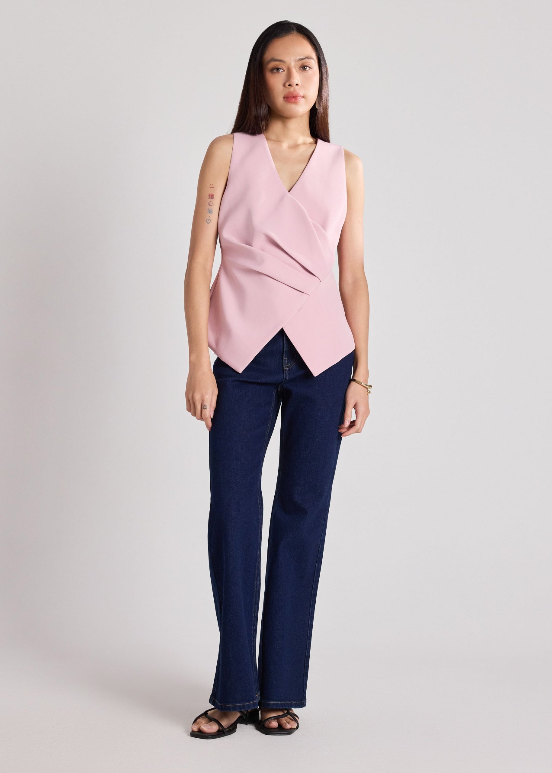 Crepe Draped Pleat Top - Image 2