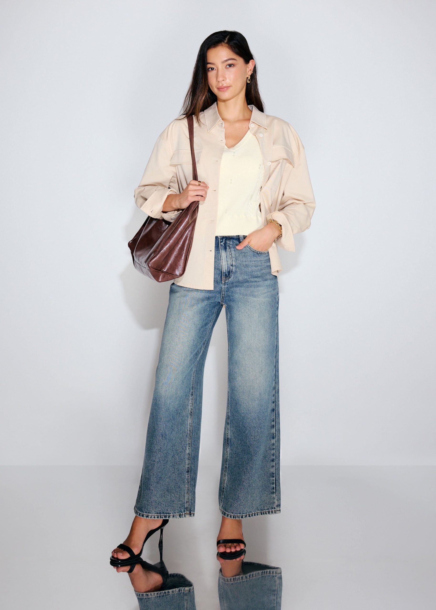 Relaxed Pearl Embellished Cable Knit Shell Top - Image 16