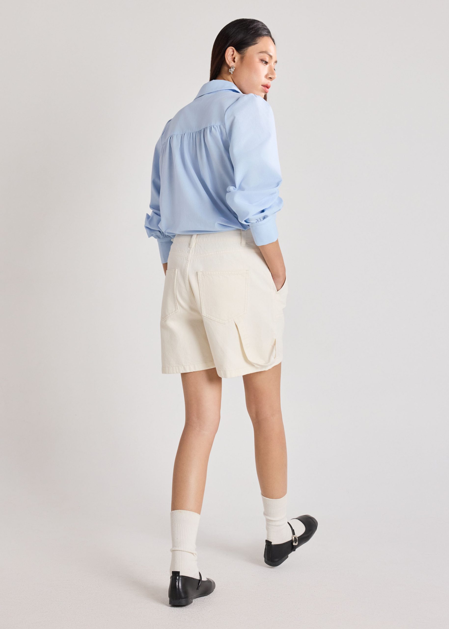 Denim Utility Shorts - Image 3