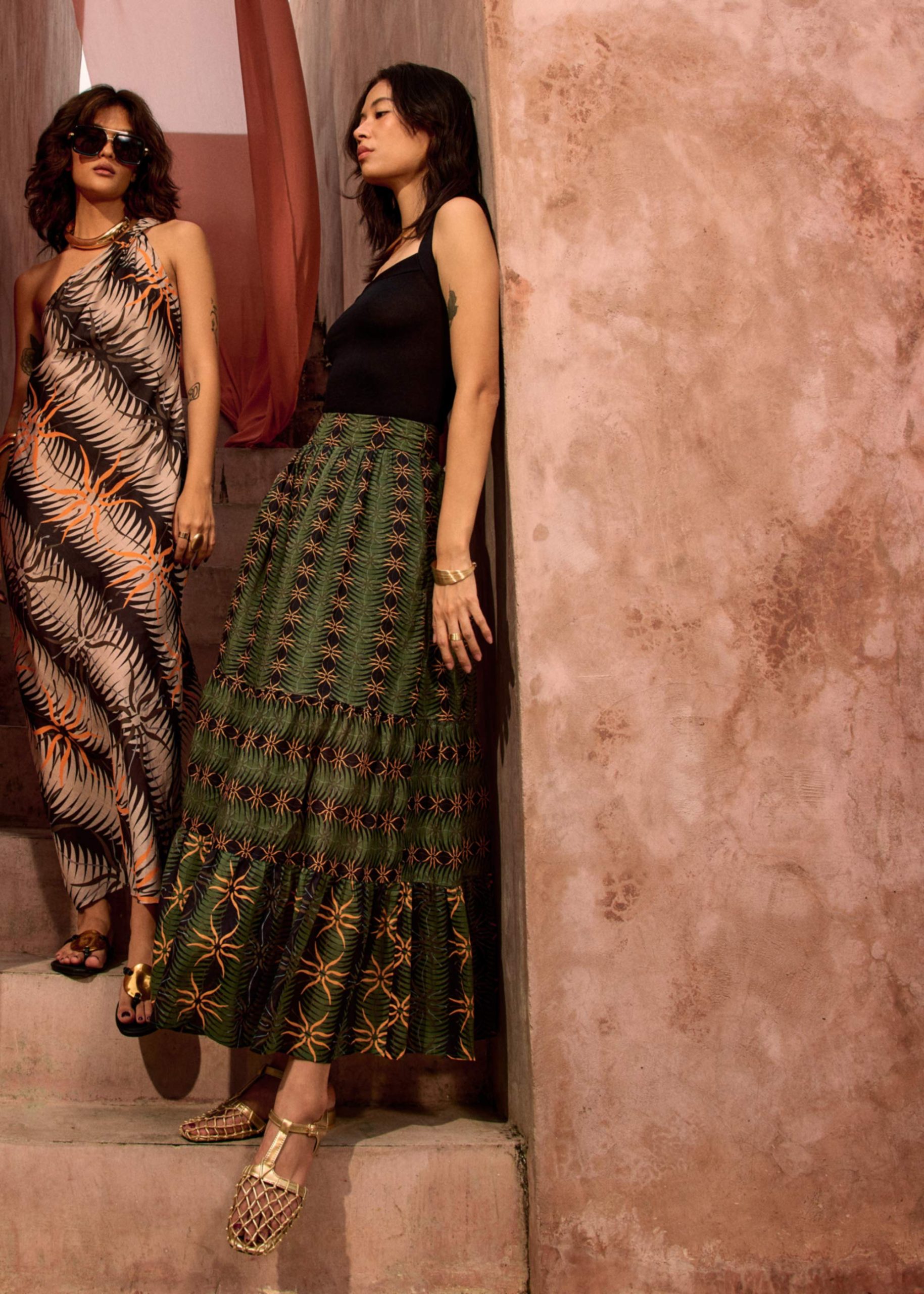 Cotton Flare Maxi Skirt in Desert Haze - Image 10