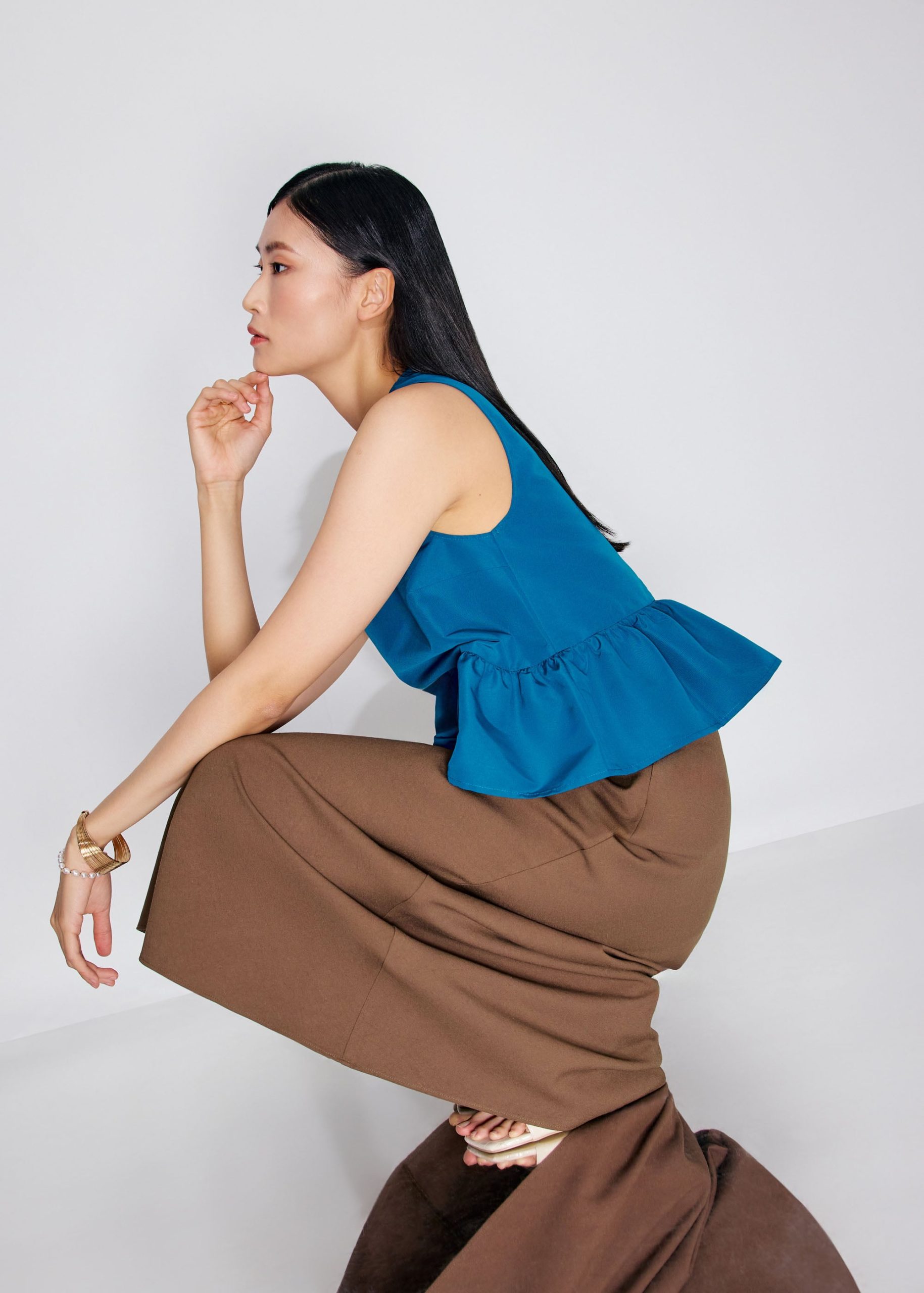 High Waist Bias Cut Midaxi Skirt - Image 8