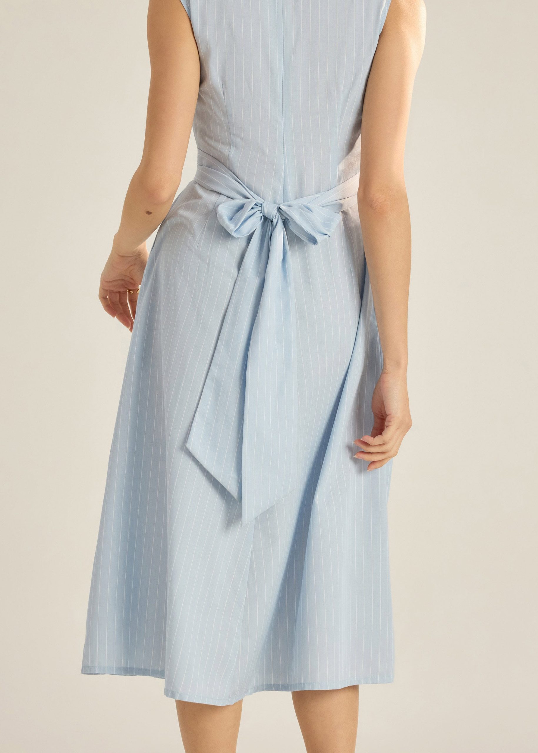 Leela Pinstripe Fit & Flare Dress - Image 13