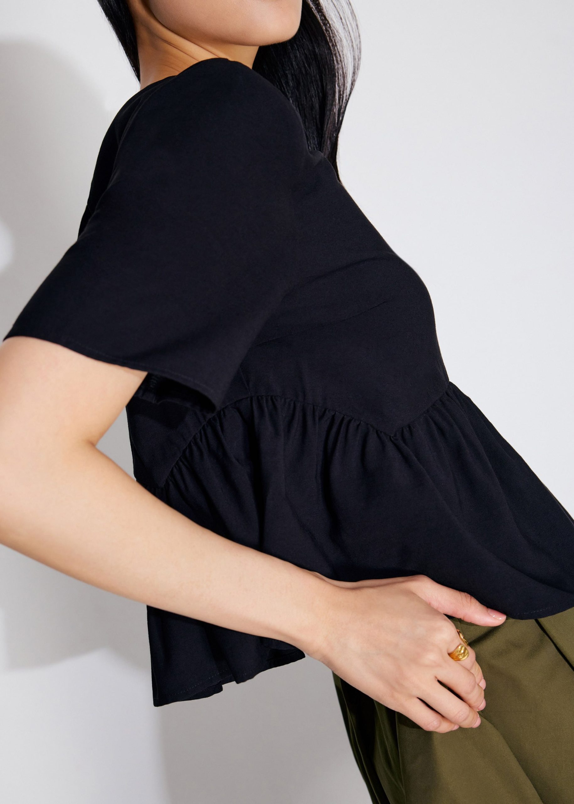 Round Neck Peplum Shell Top - Image 5