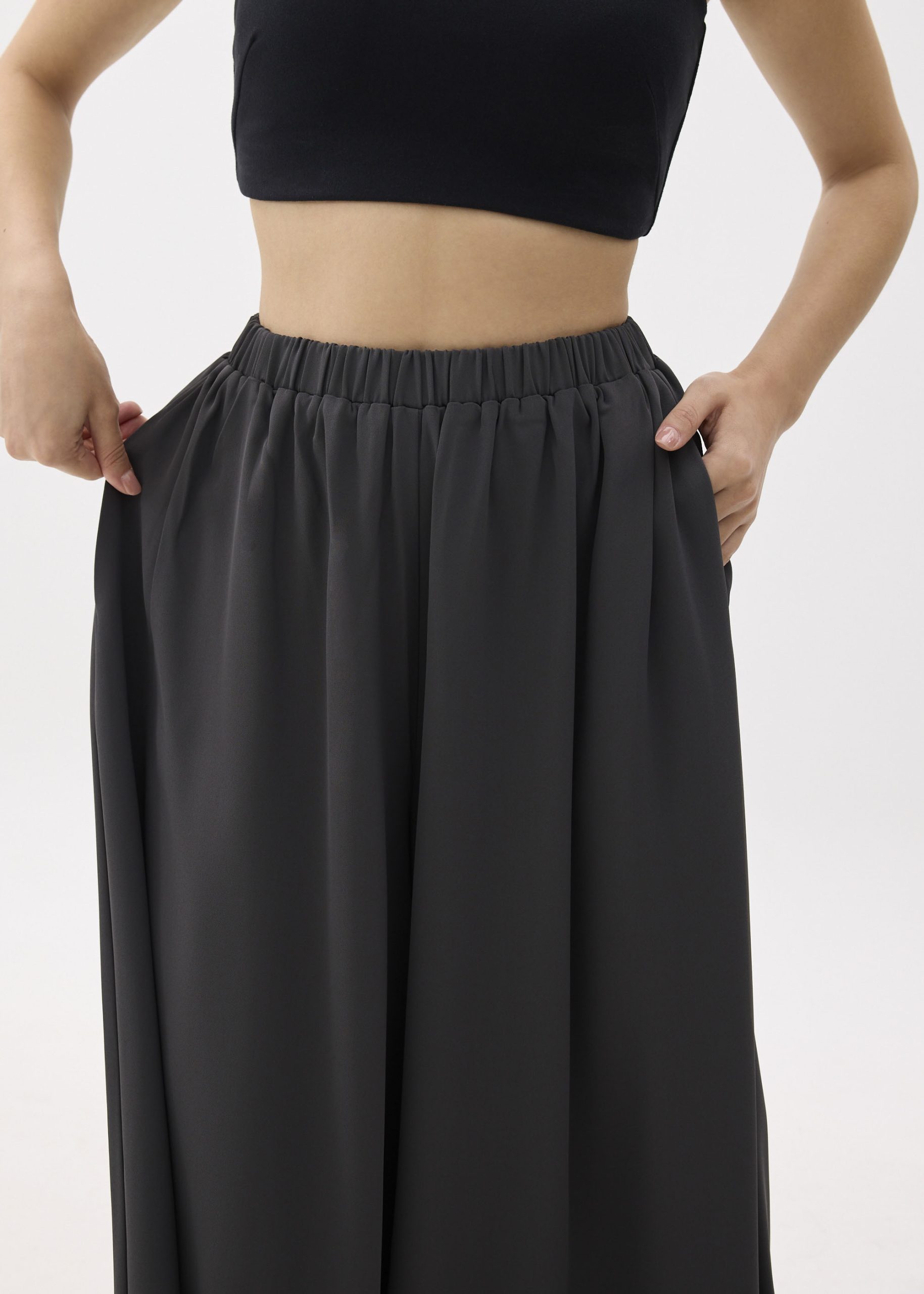 Elastic High Waist Palazzo Pants - Image 7
