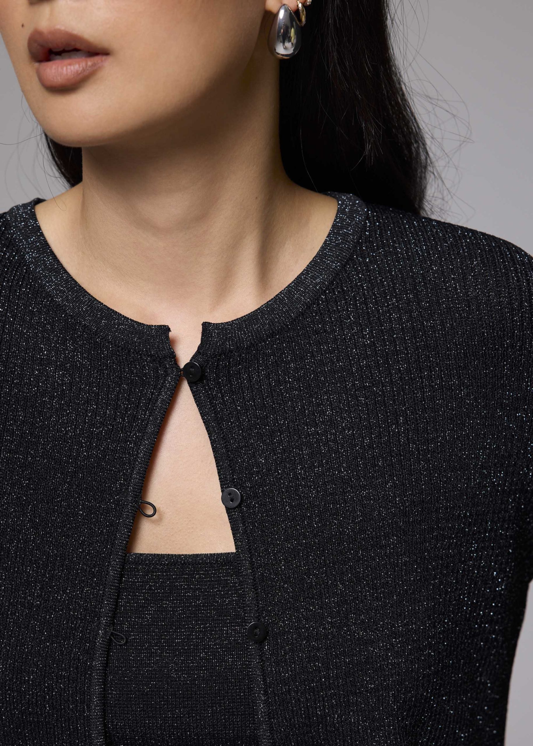 Crop Round Neck Knit Cardigan - Image 5