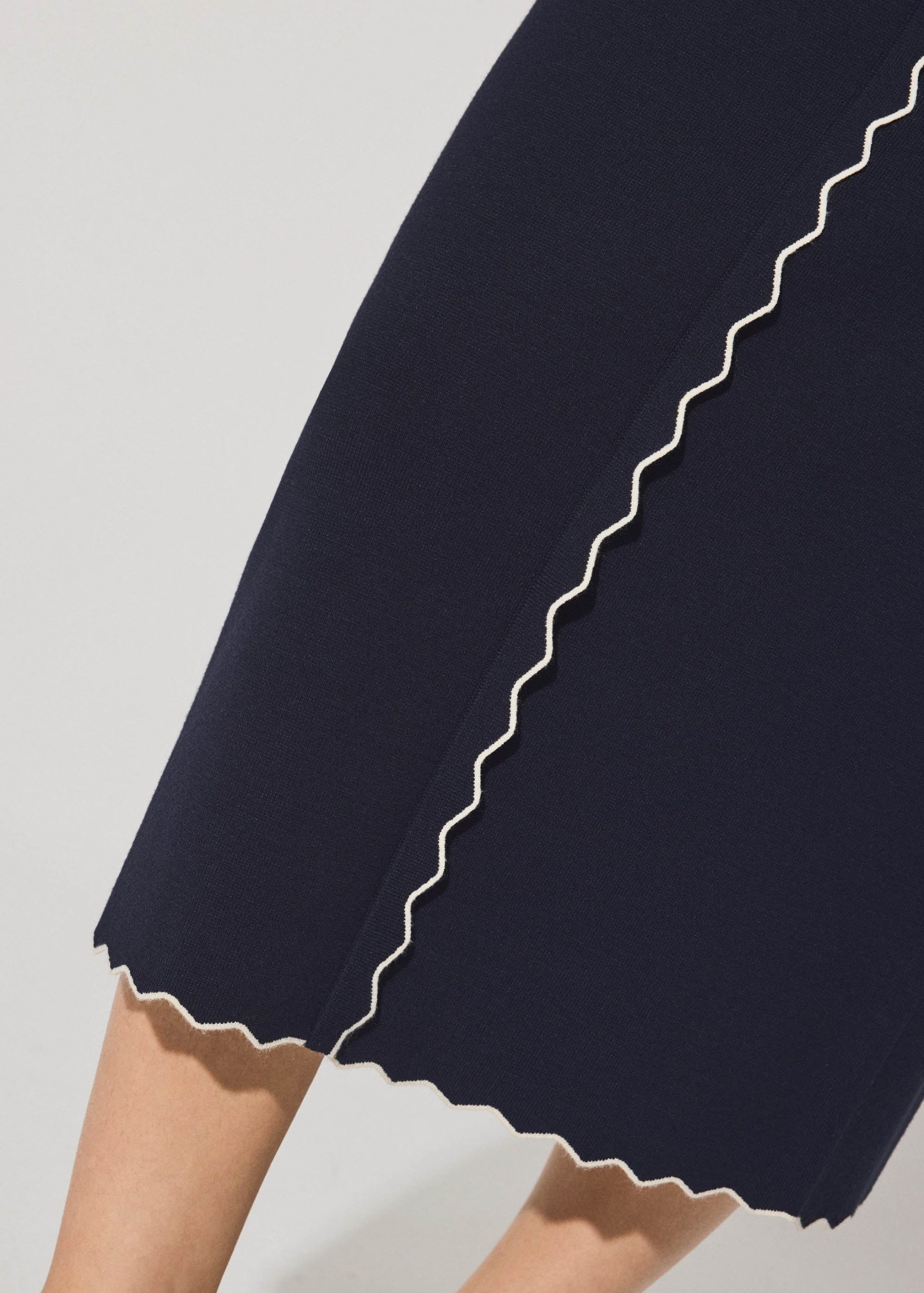 Knit Scallop Edge Column Midi Skirt - Image 10