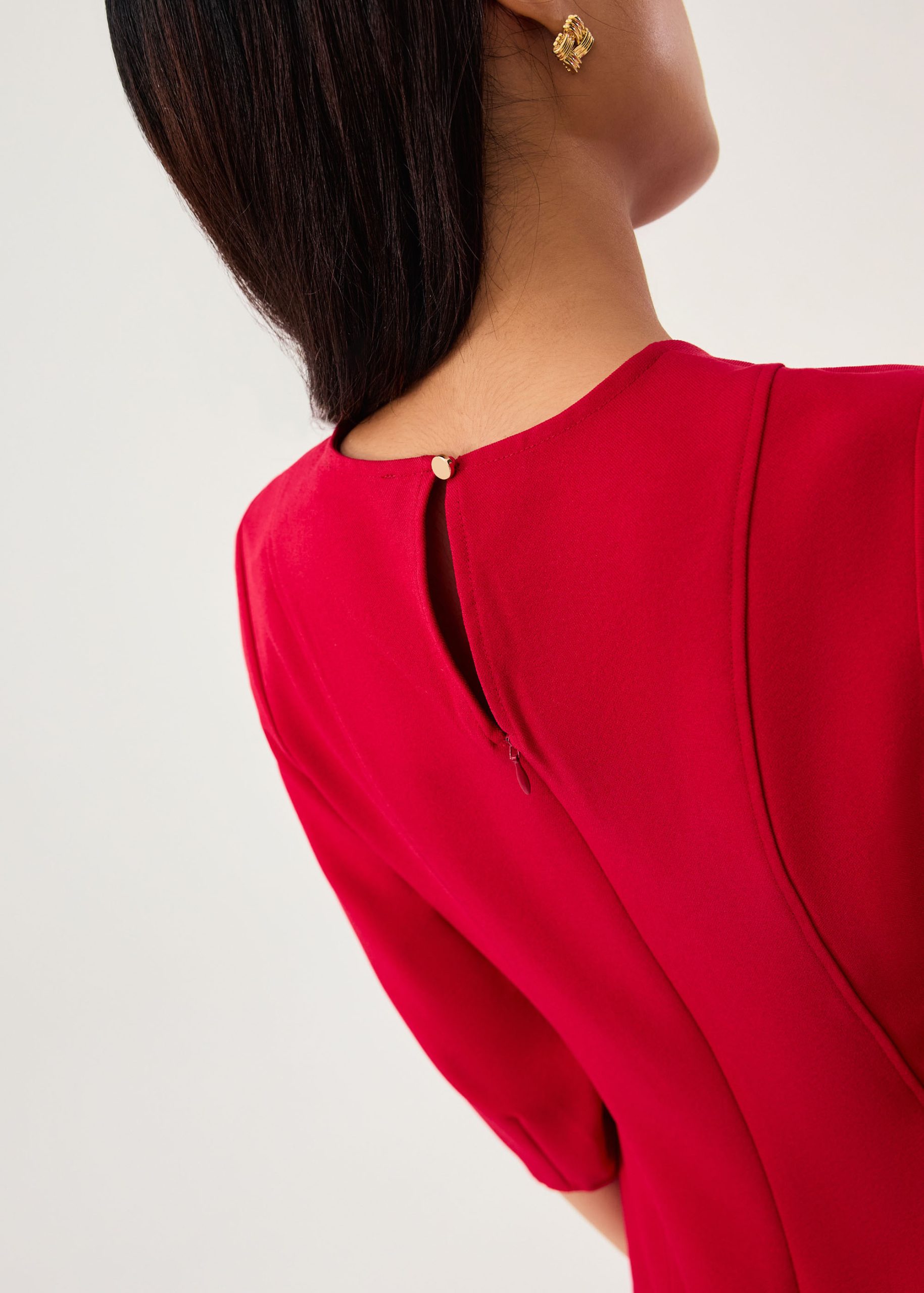 Eunice Panelled Round Neck Puff Sleeve Top - Image 4