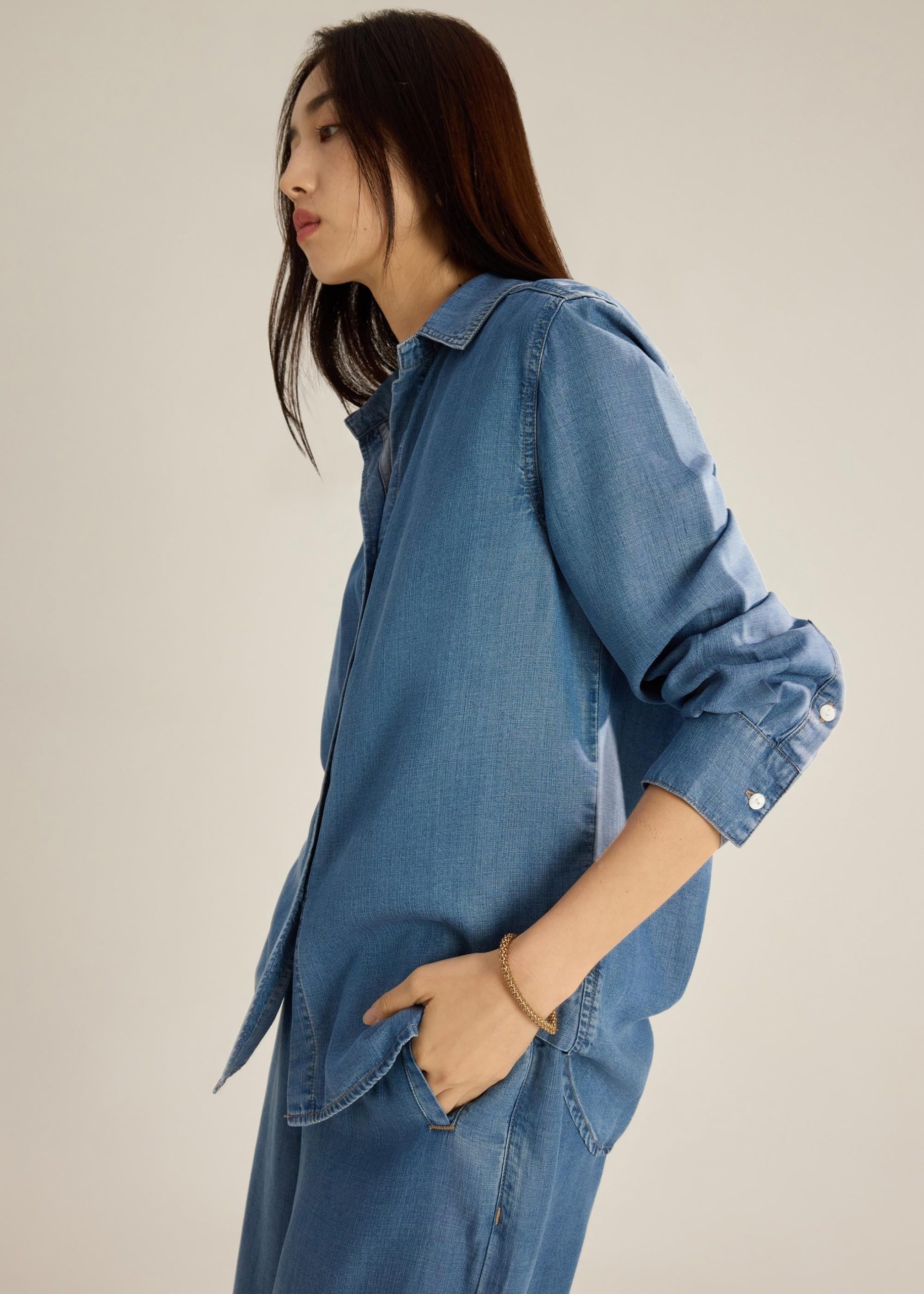 Ayu Lyocell Chambray Relaxed Shirt - Image 10