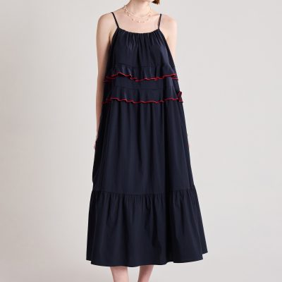 Cotton Tiered Trapeze Dress