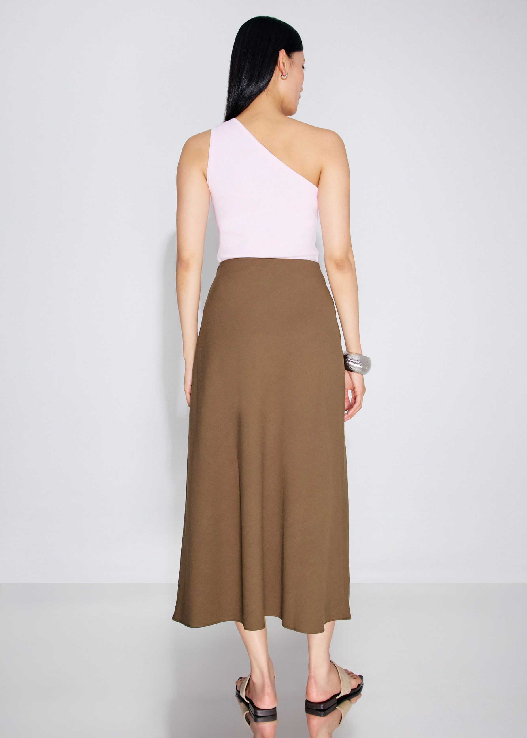 High Waist Bias Cut Midaxi Skirt - Image 12