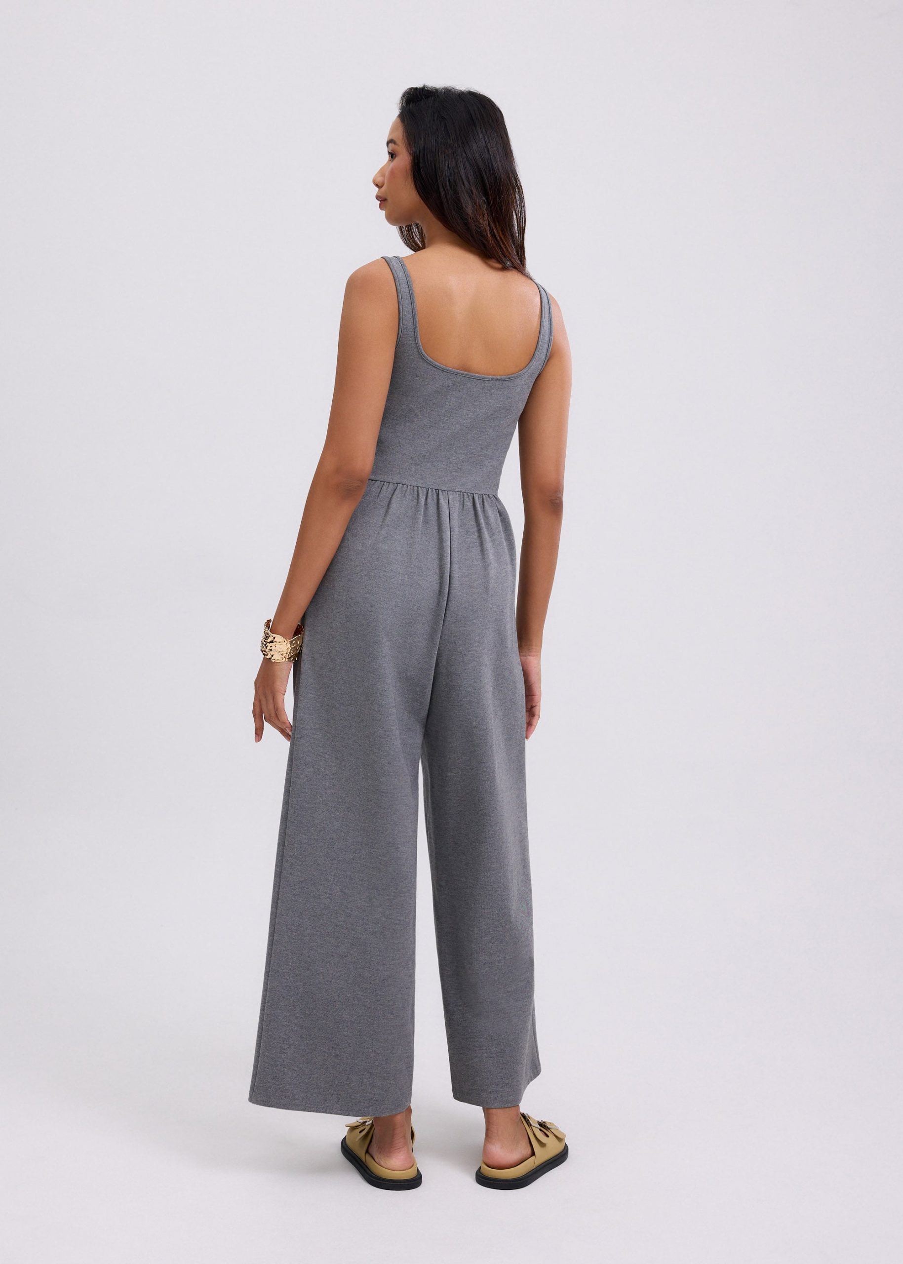 Leggy??Elastic Jersey Square Neck Jumpsuit - Image 11