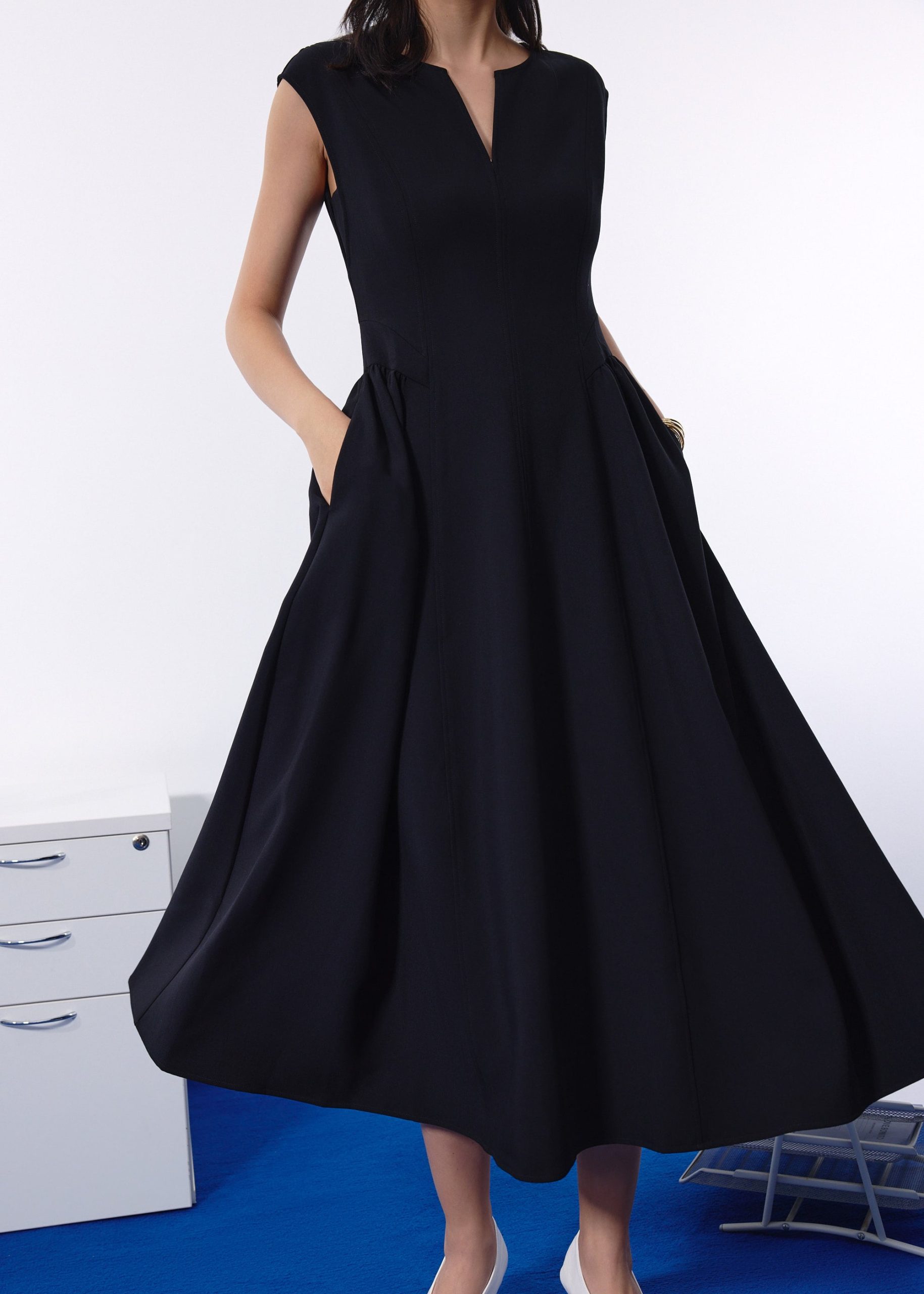 Becca Panelled Ruched Fit & Flare Midaxi Dress - Image 2
