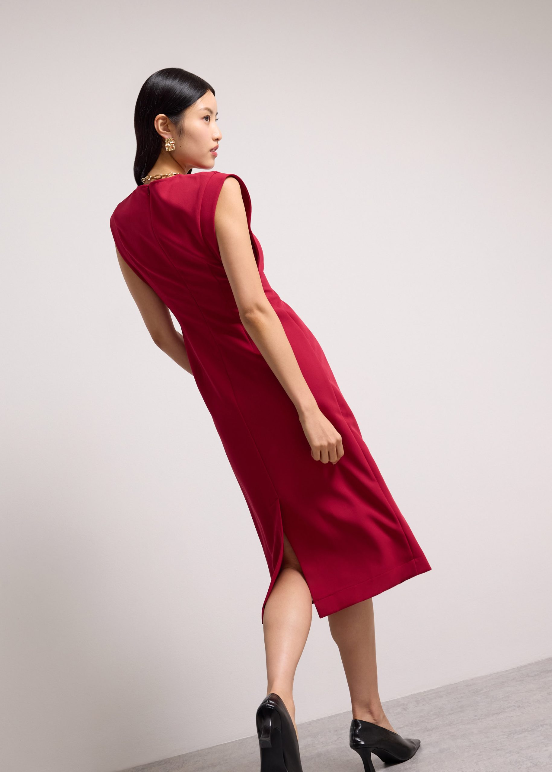 Eika Panelled Cap Sleeve Column Midi Dress - Image 16