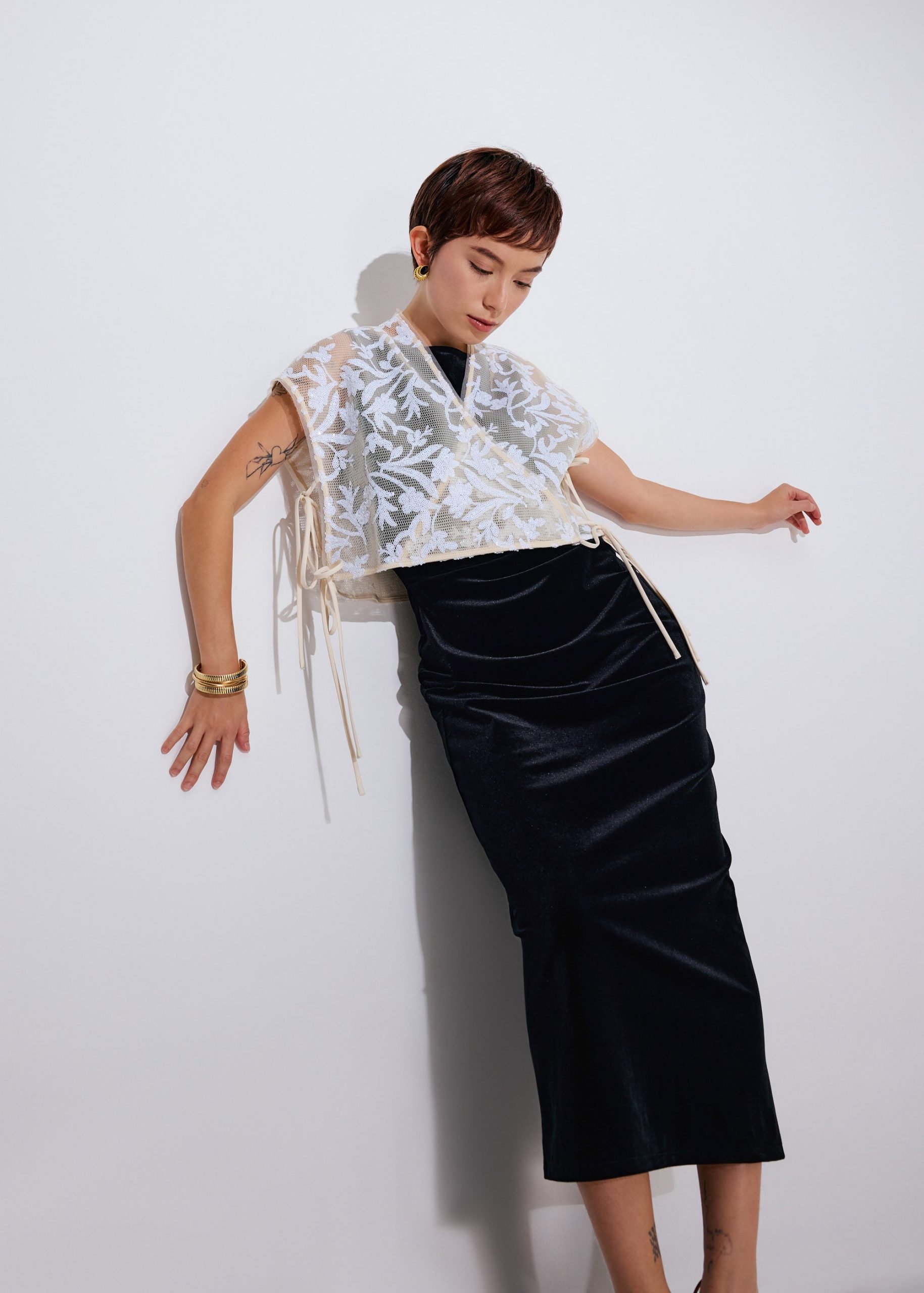 Sabiha Velvet Boat Neck Column Maxi Dress - Image 6