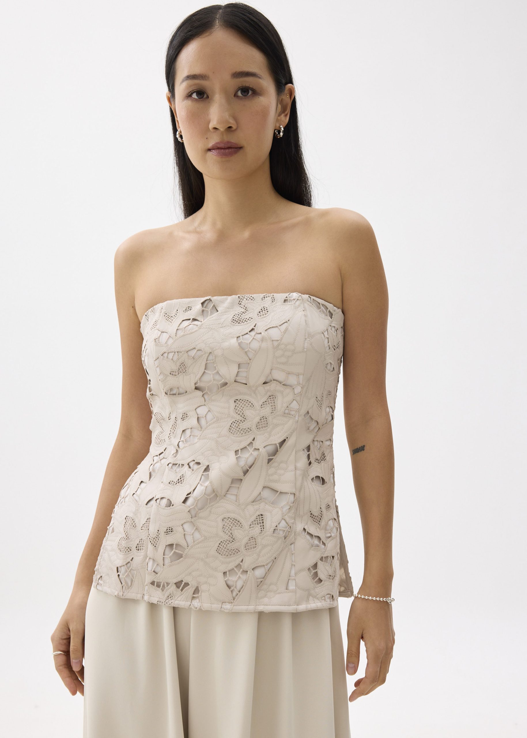 BraFree by LB Vegan Leather Lace Tube Top - Image 11