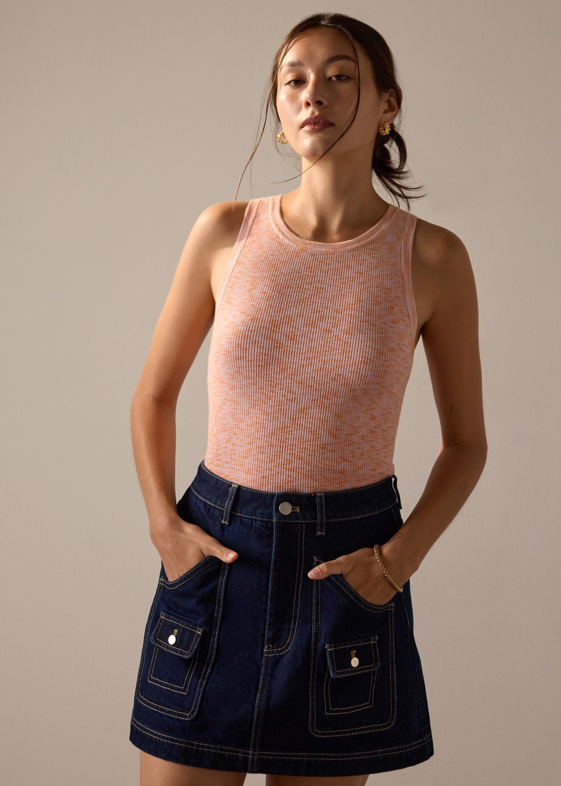 Duo Tone Knit Fitted Tank - Image 7