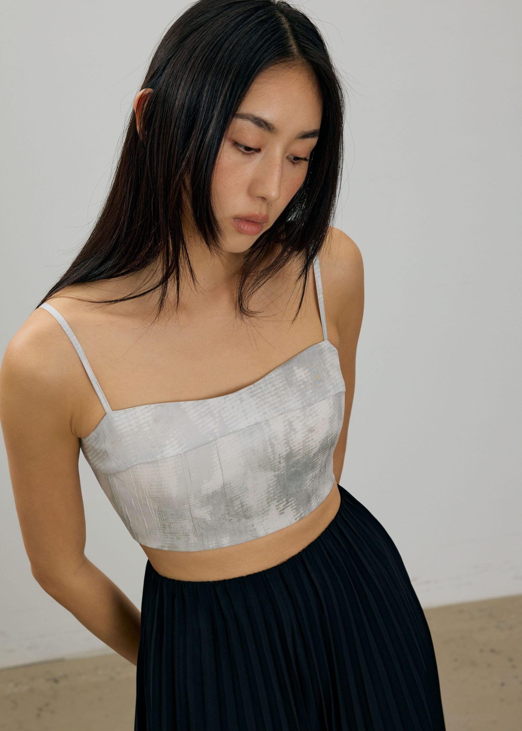 BraFree by LB Abstract Smocked Crop Top - Image 3