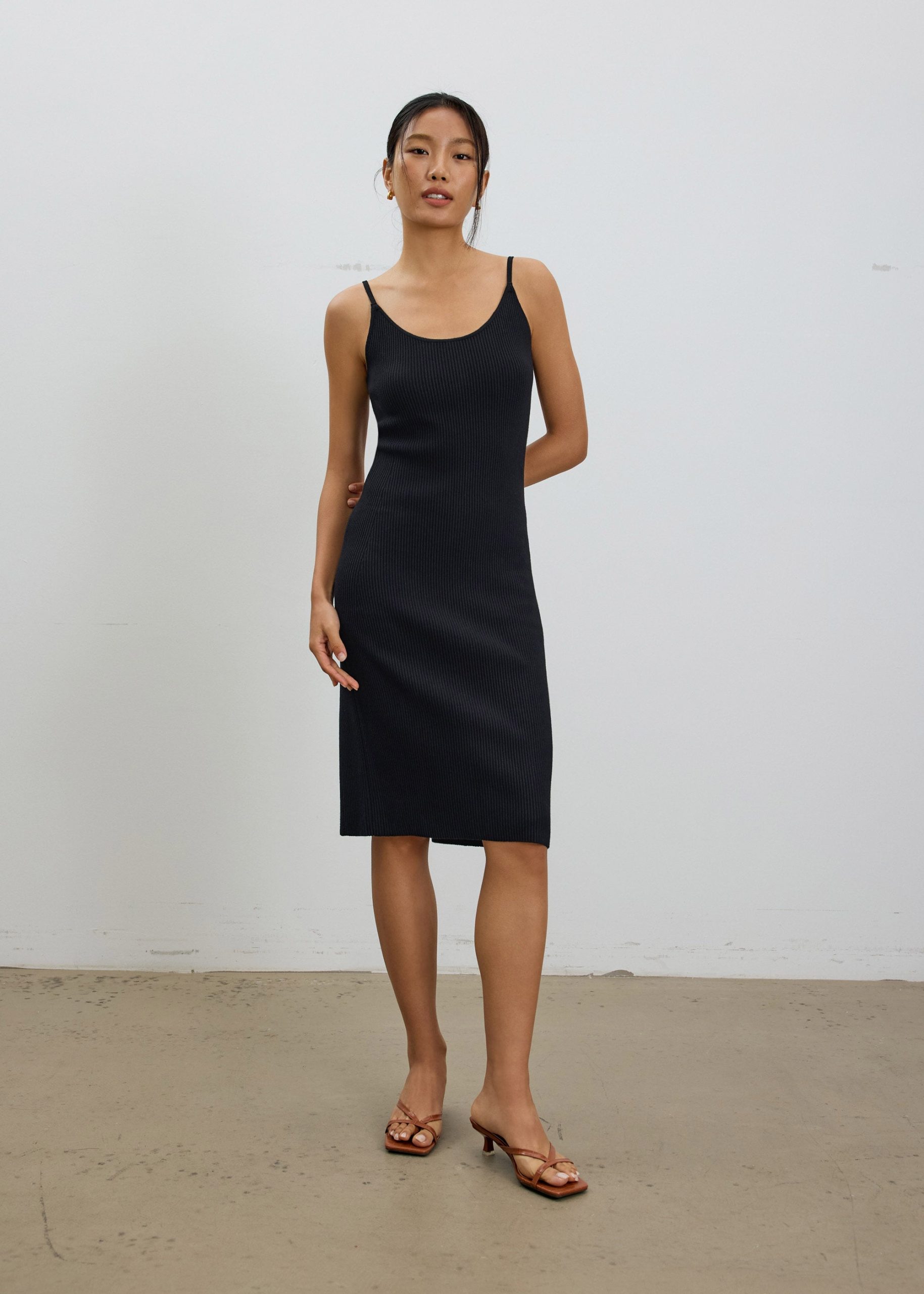Yara Classic Knit Bodycon Midi Dress - Image 2