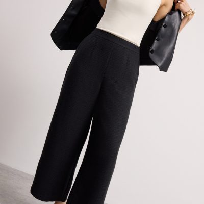 Lia Tweed High Waist Wide Leg Culottes