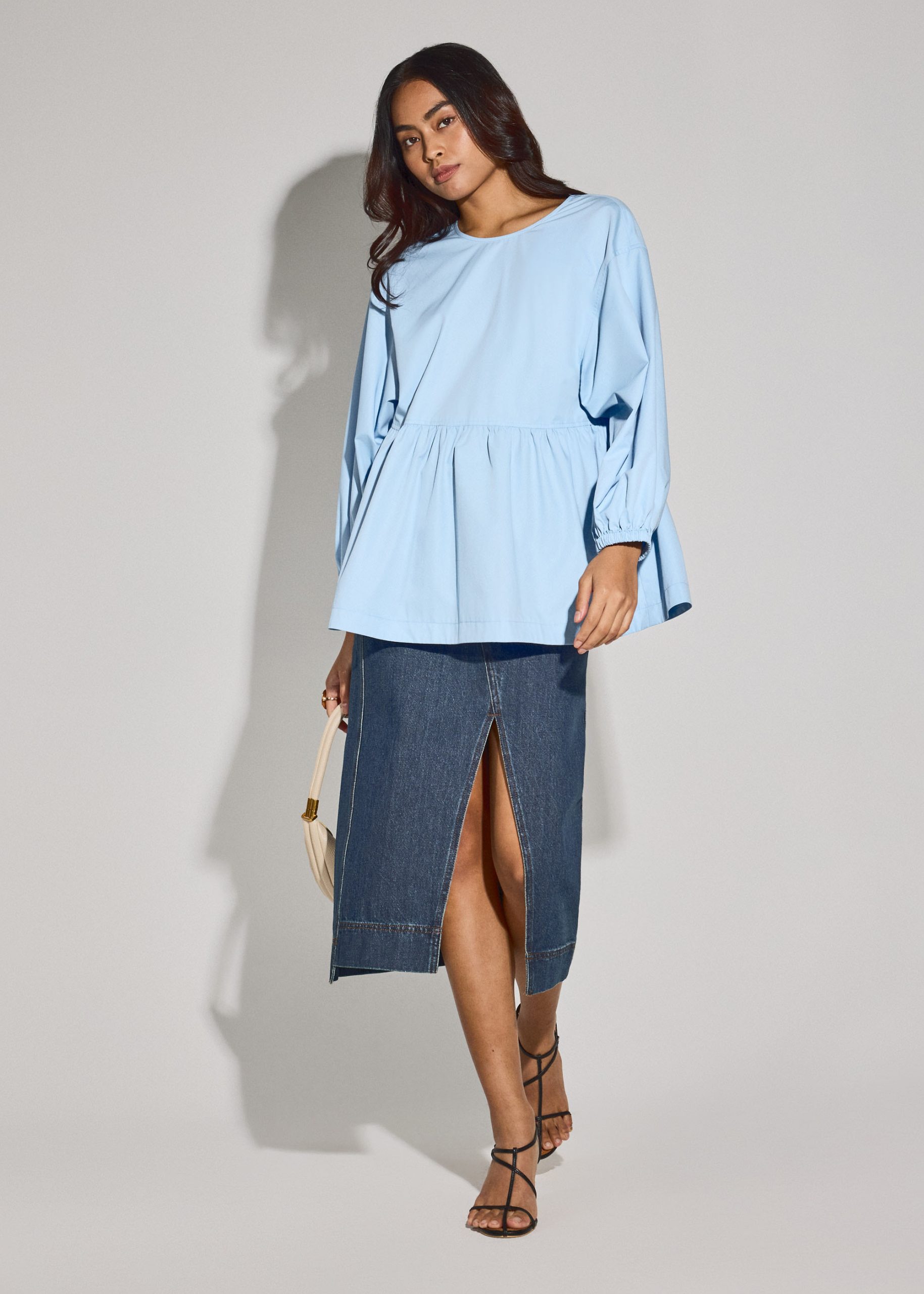 Round Neck Peplum Long Top - Image 9