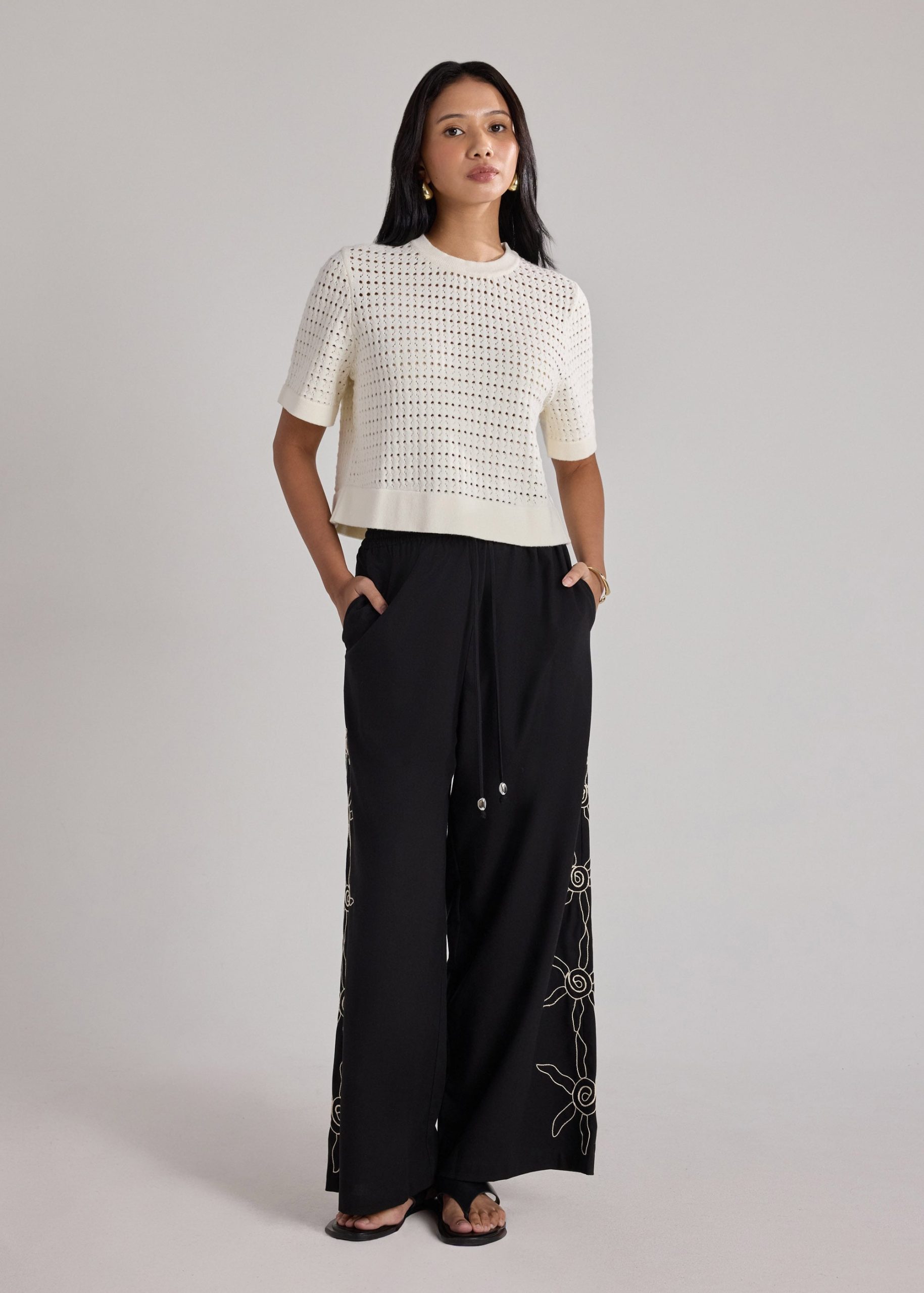 Openwork Knit Boxy Top - Image 2