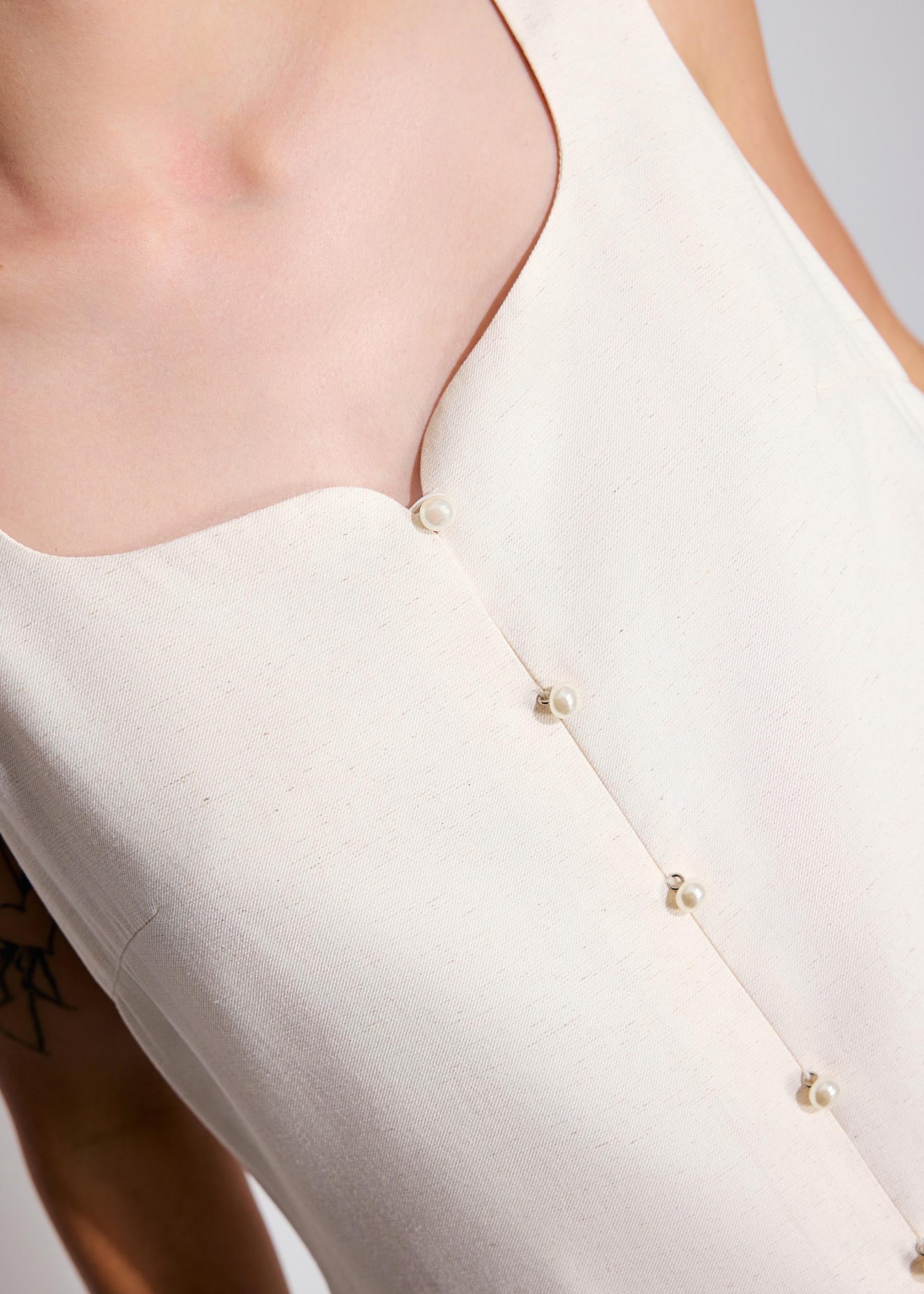 Textured Sweetheart Shift Mini Dress - Image 3
