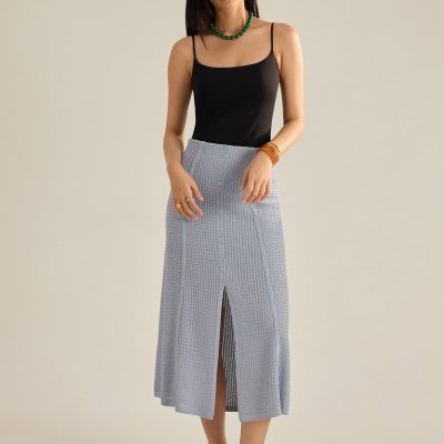 Nisa Waffle Knit A-Line Skirt