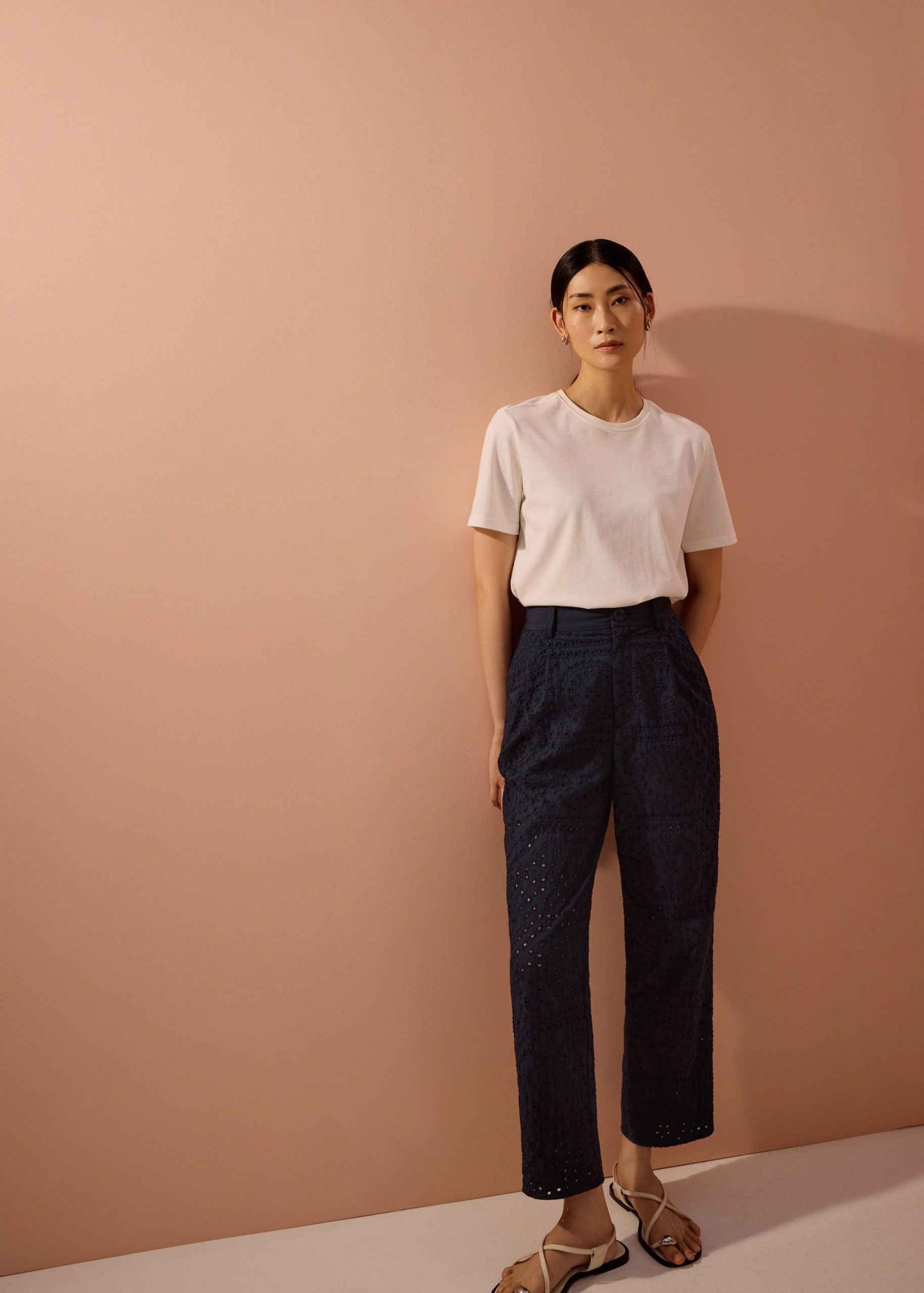 Elastic Peg Leg Pants in Soft Breeze Broderie - Image 11