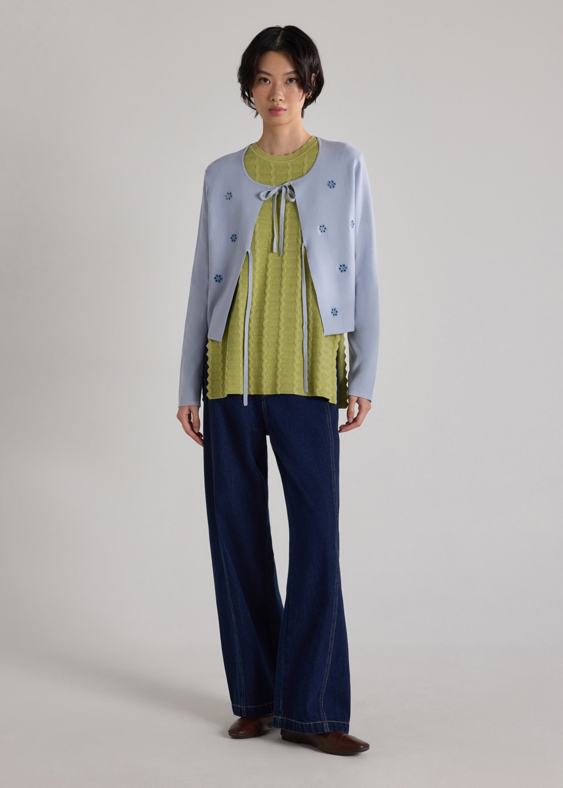 Floral Eyelet Knit Cardigan - Image 13