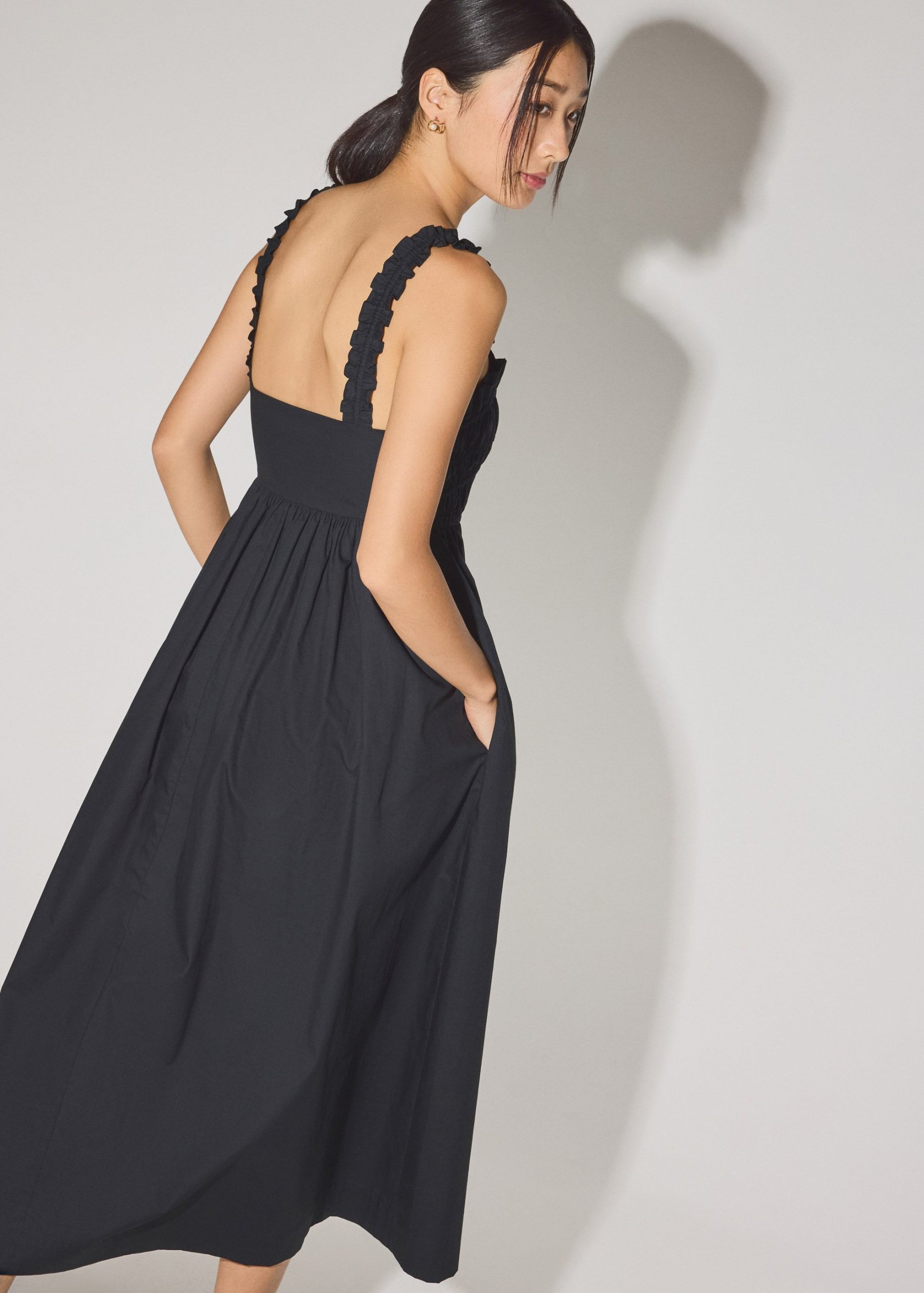 Cotton Ruched Sweetheart Fit & Flare Maxi Dress - Image 8