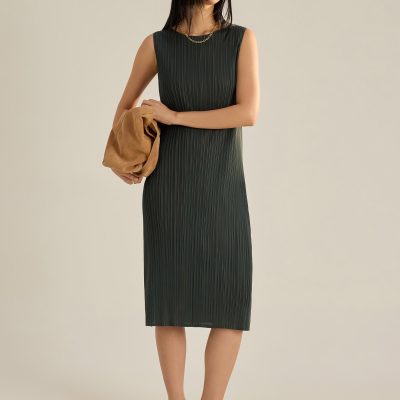 Rumi Plissé Column Dress