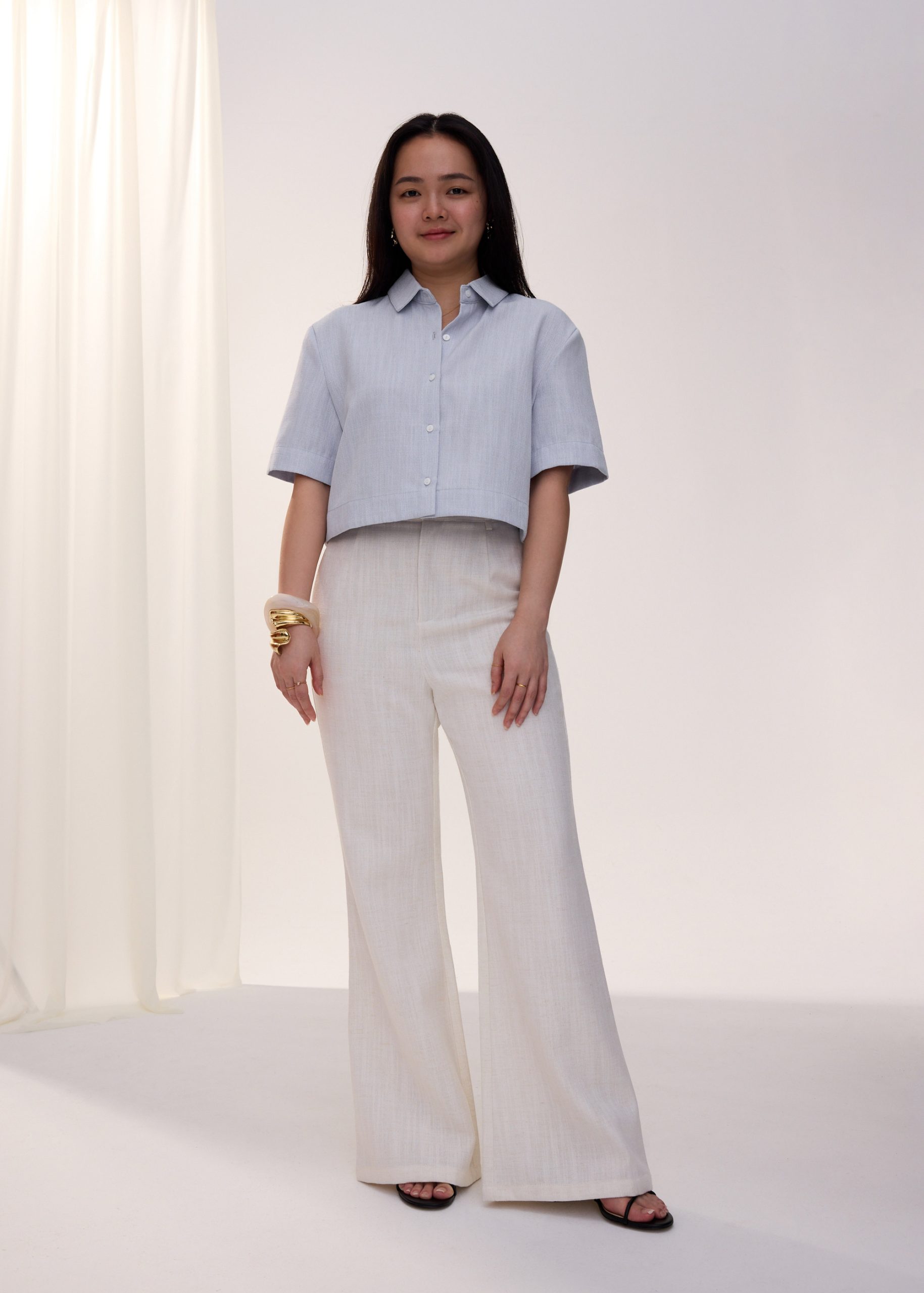 PETITE Leggy??Pvara Textured Flare Pants - Image 11