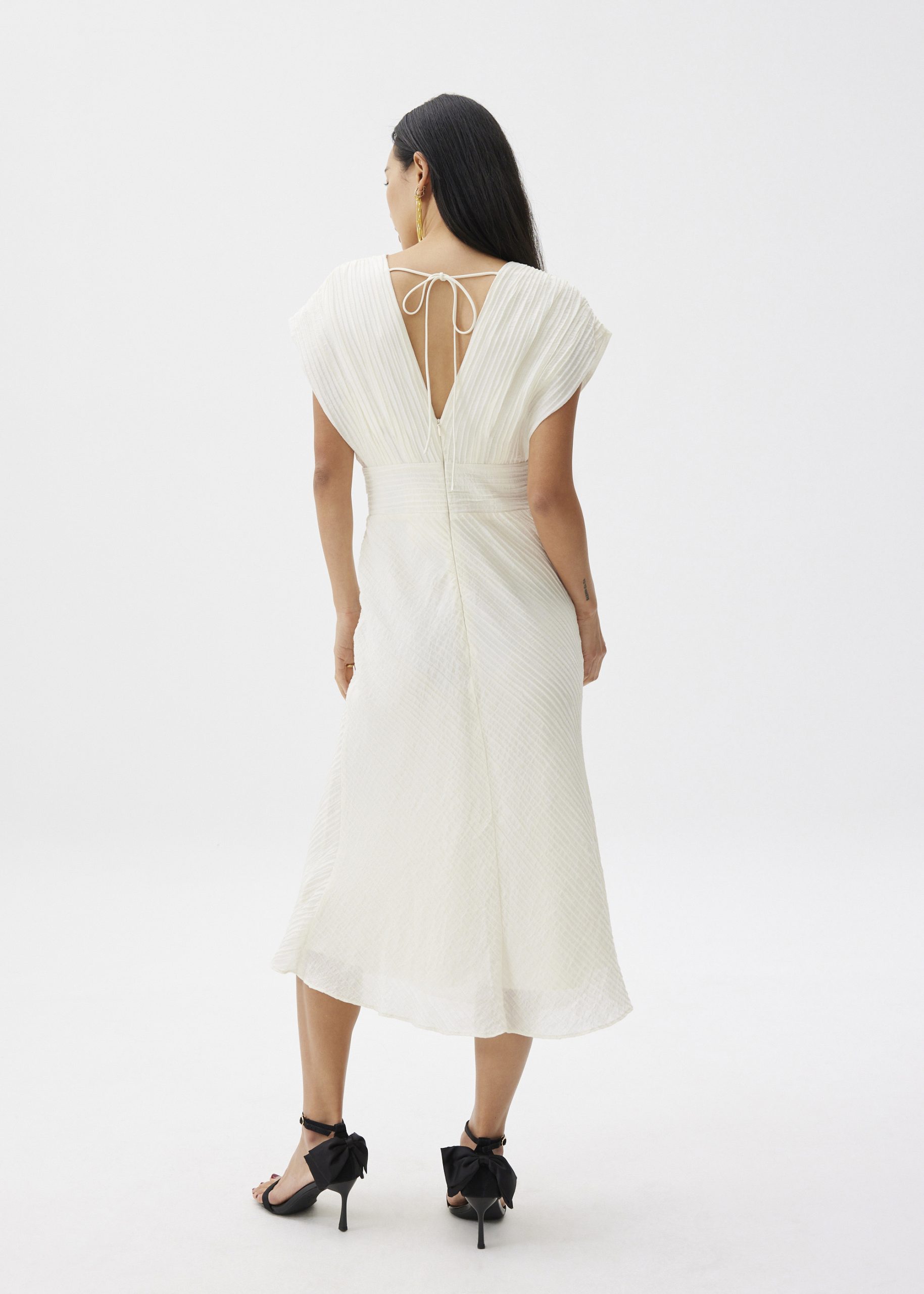 V-neck Fit & Flare Midi Dress - Image 5