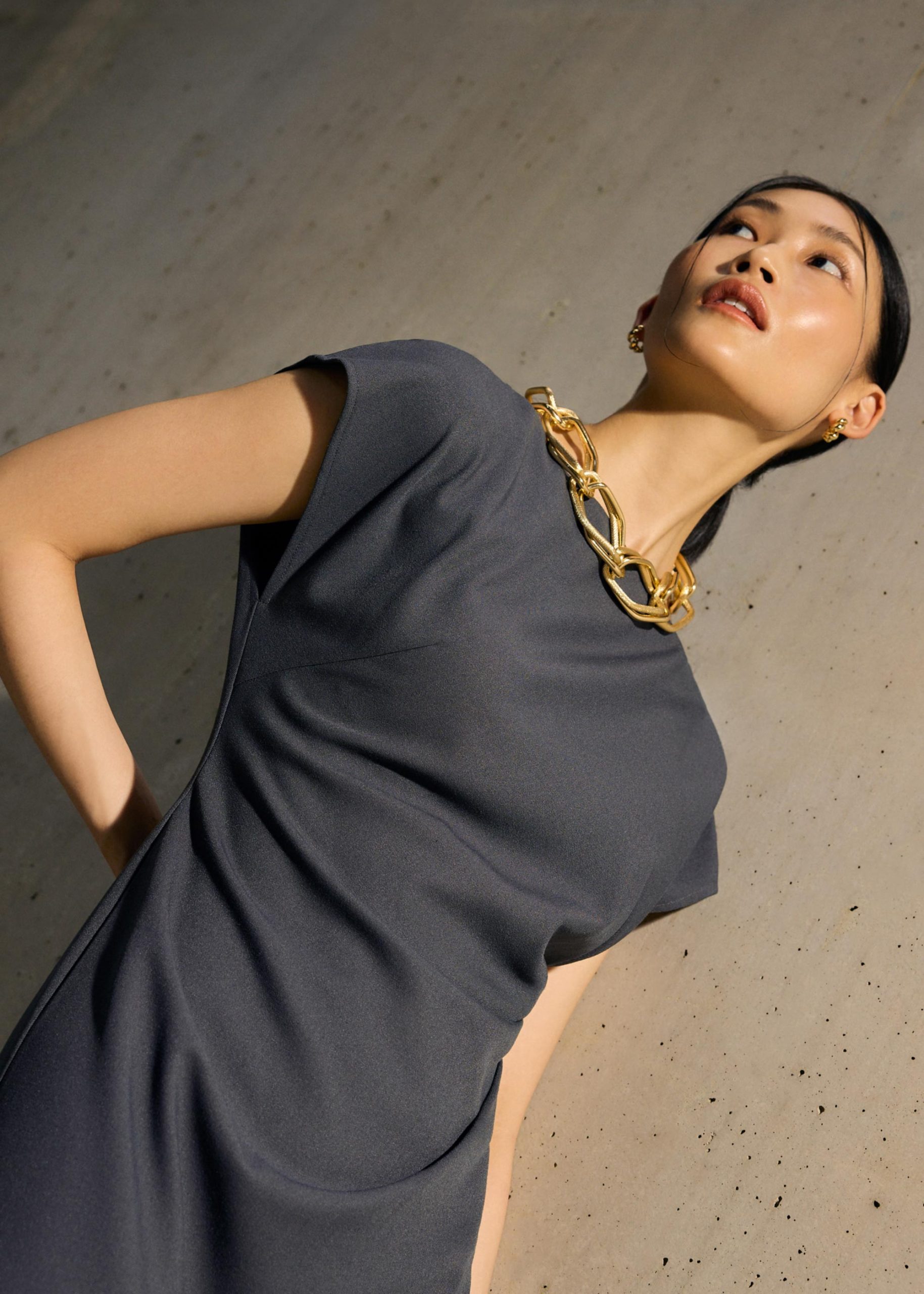 Hansa Boat Neck Column Drape Midaxi Dress - Image 4