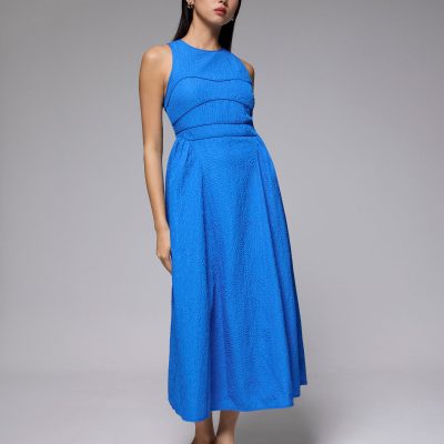 Jacquard Fit & Flare Midaxi Dress