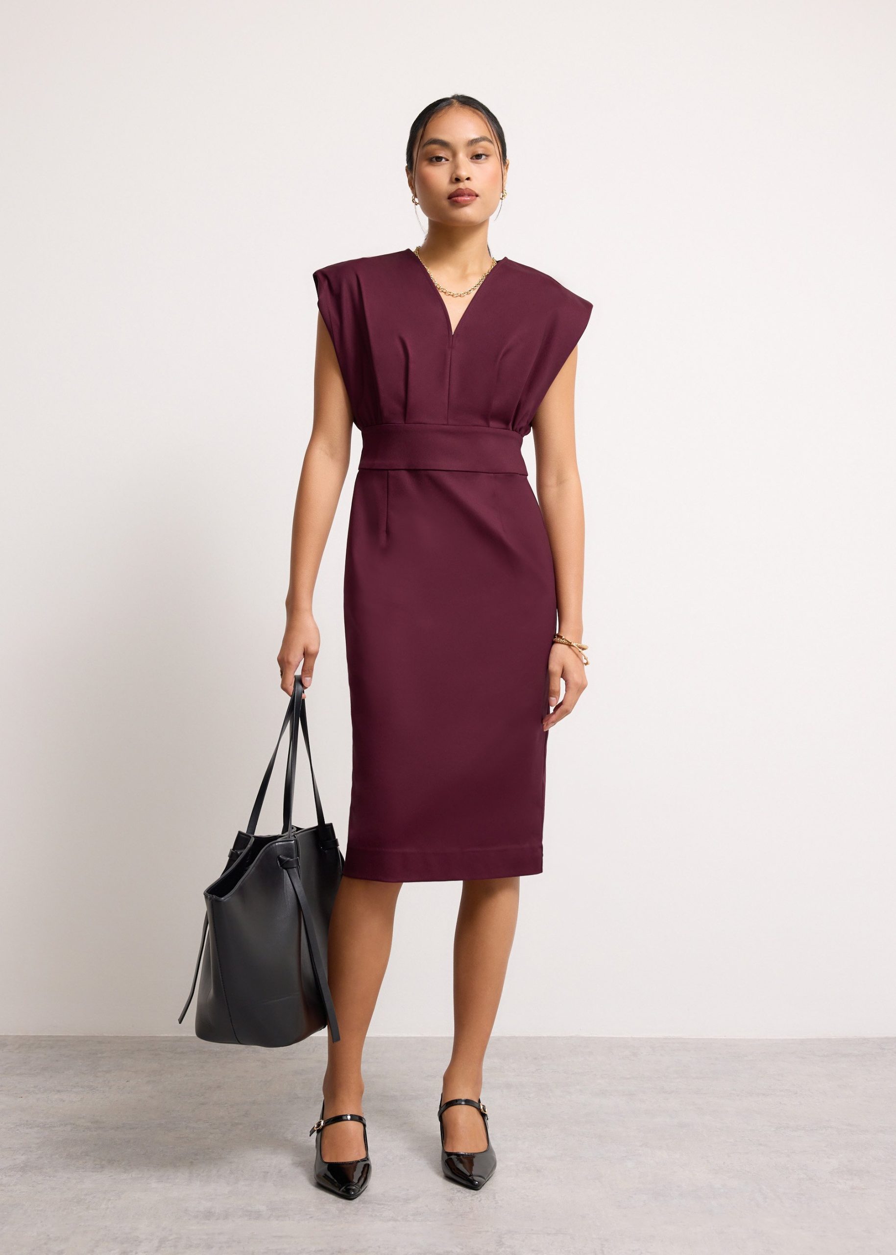 Kieun V-neck Column Midi Dress - Image 13