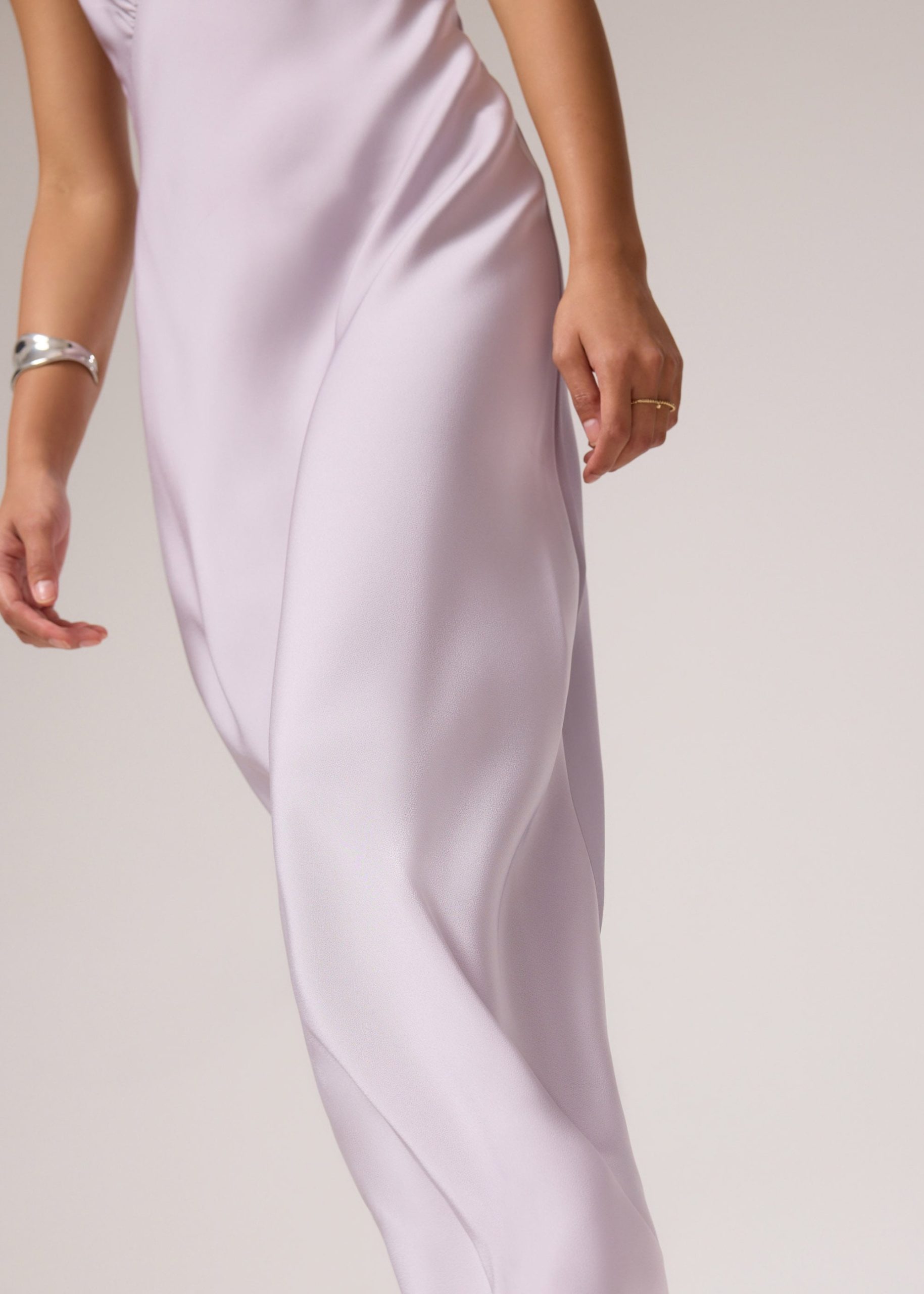Satin Asymmetric Bias Cut Maxi Dress - Image 17