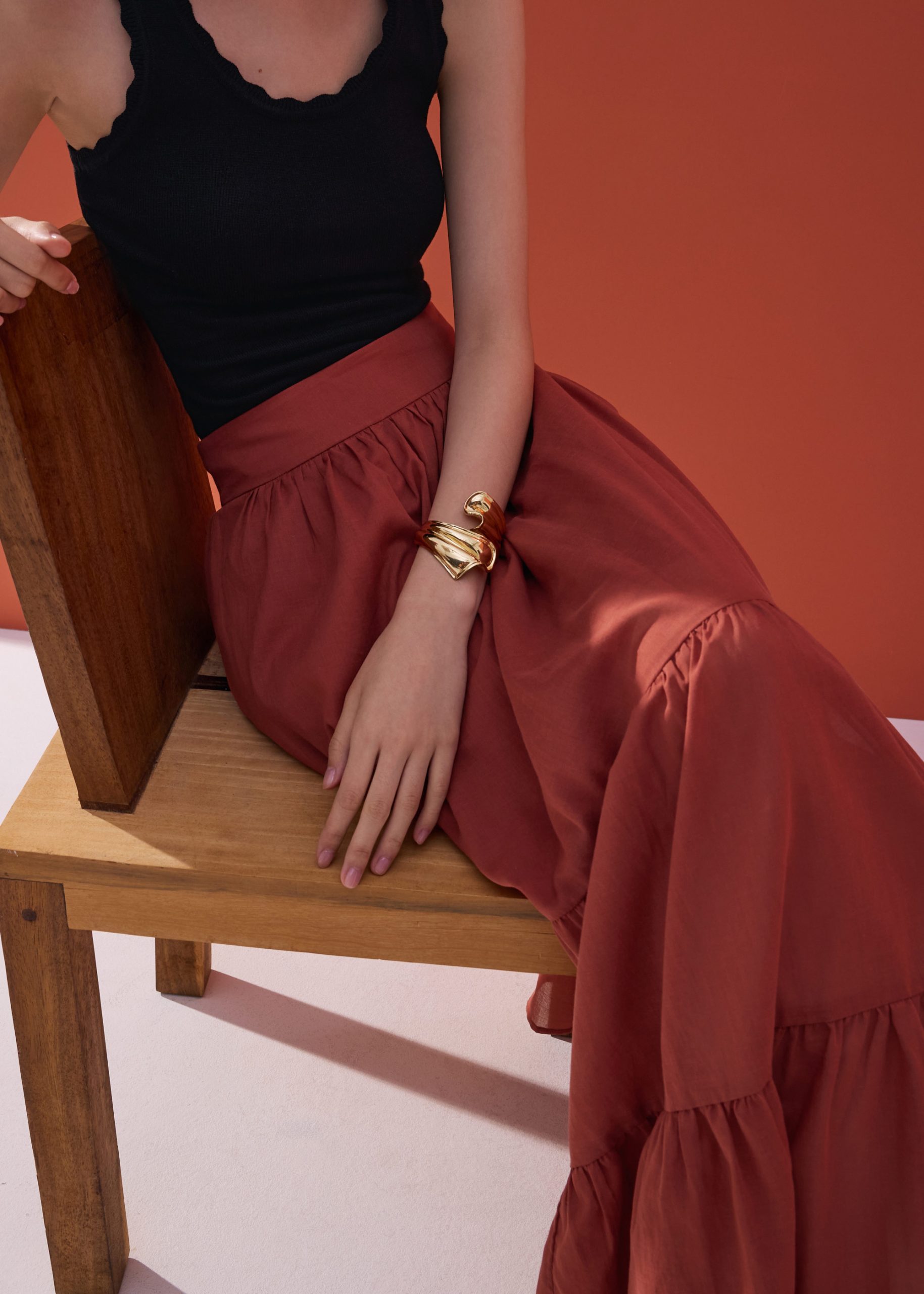 Cotton Flare Maxi Skirt in Desert Haze - Image 23