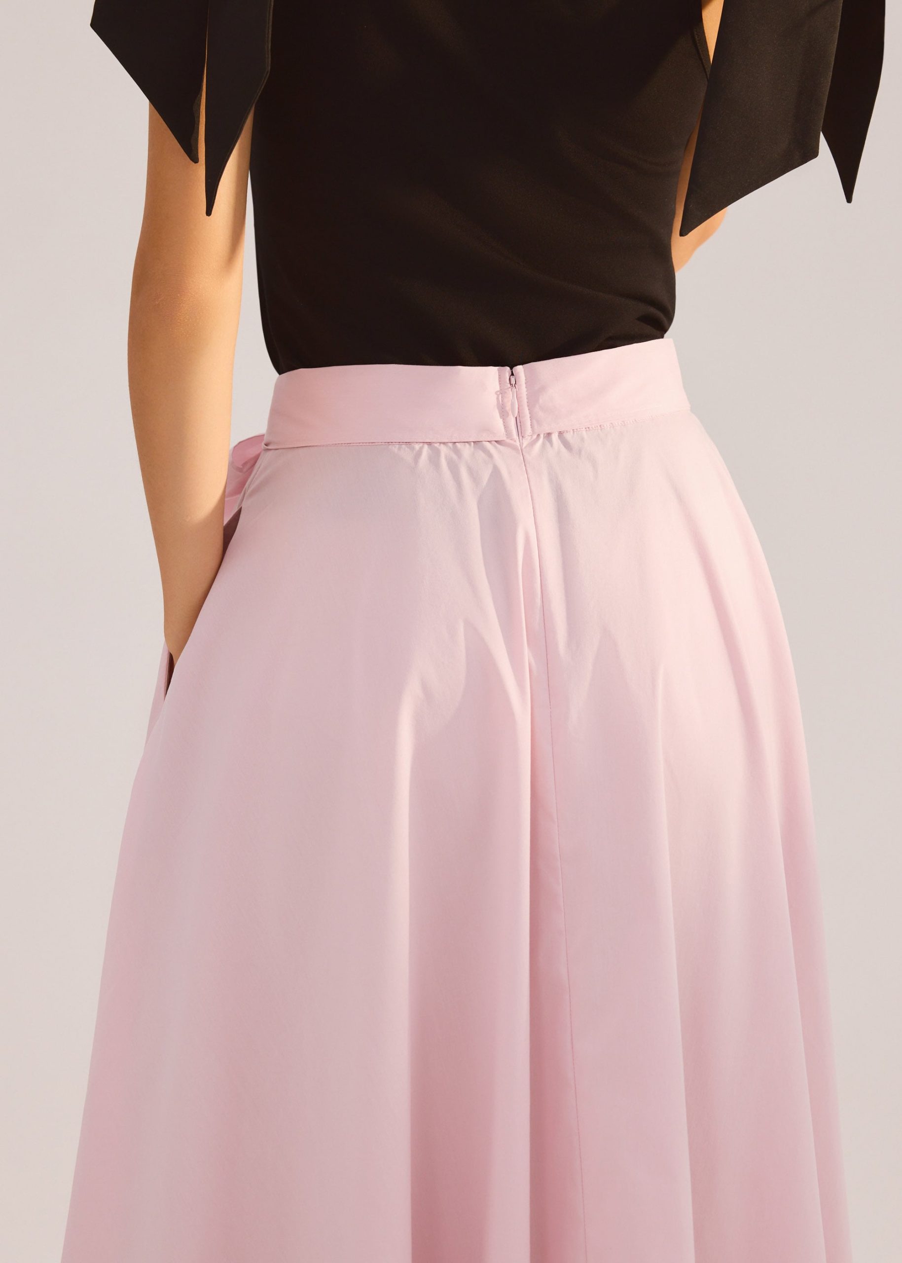Cotton Side Tie Flare Floor Length Skirt - Image 10